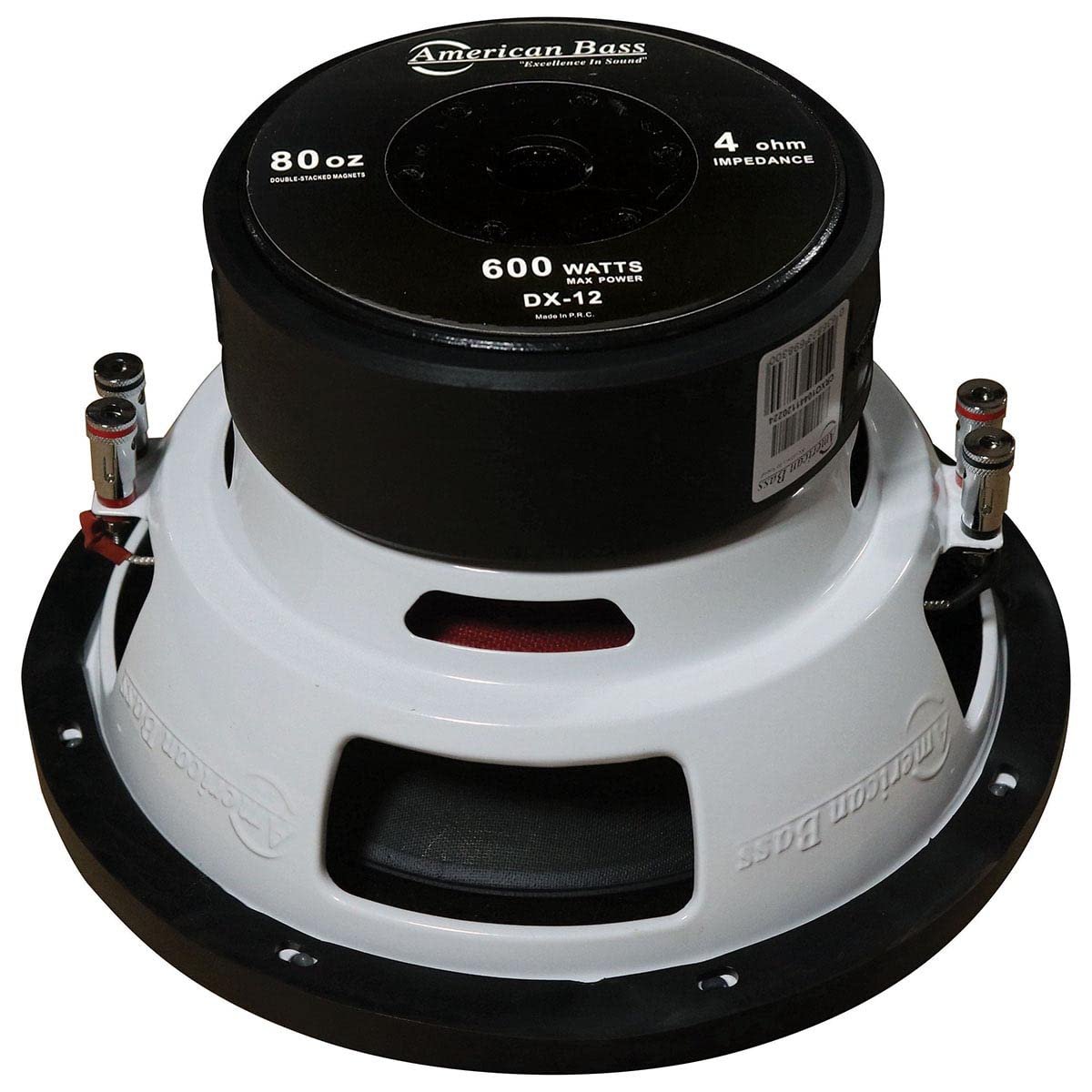 American Bass Usa DX 124 800 Watt Max 4Ohm 12 Inch Subwoofer, Black