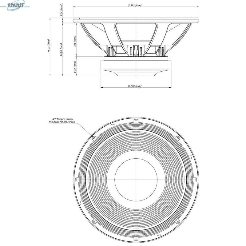 Eighteen Sound 15LW2400 LF Drivers 15-inch Subwoofer 2400-Watt Woofer with Weather Protected Fiberglass Reinforced Cellulose Cone