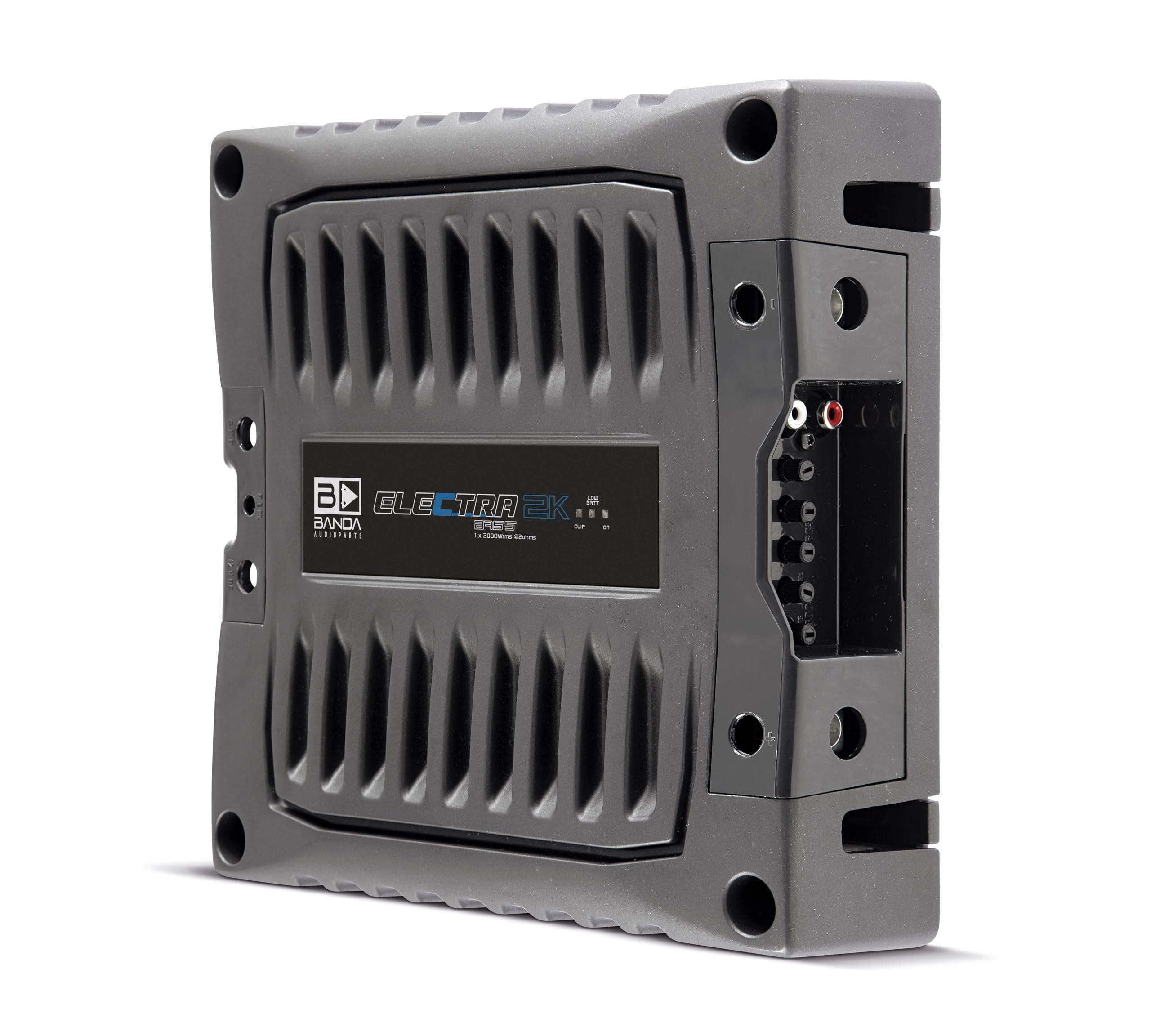 Banda 1-Channel Vehicle Audio Bass Amplifier - High-Powered Mono Bass Amplifier w/Subsonic Filter and Low Pass Filter Stable at 2 ohm, LED Indicators, Sound Specialization - 2K2