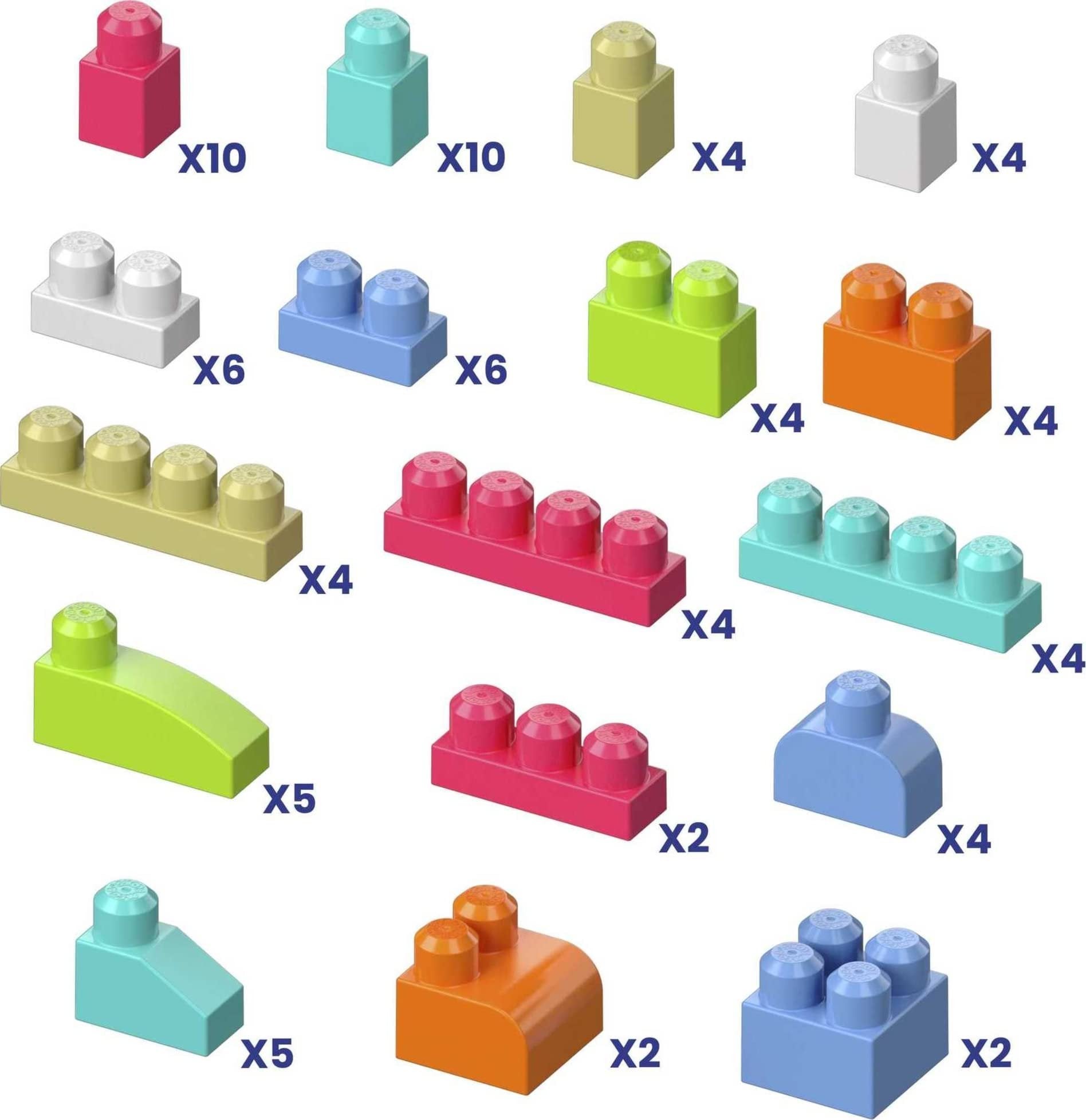 MEGA BLOKS First Builders Toddler Blocks Toys Set, Big Building Bag with 80 Pieces and Storage, Red, Ages 1+ Years