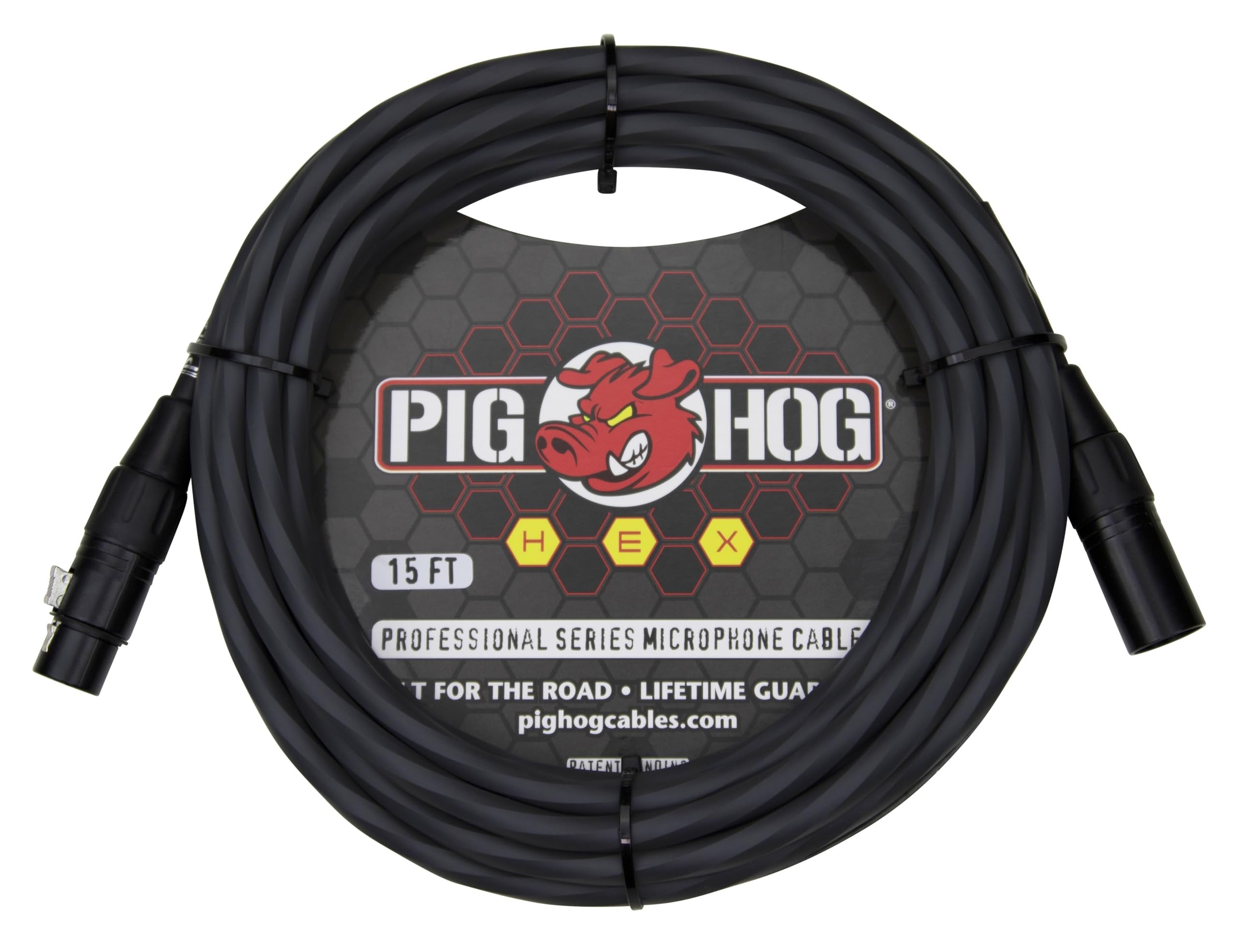 Pig Hog PHMH15GR Hex Series Mic Cable, Grey 15ft
