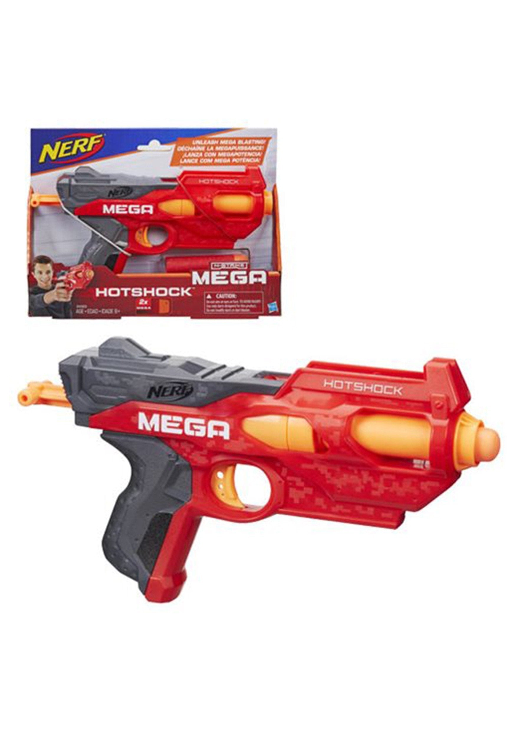 Nerf N-Strike HotShock Red, Mega Blasting, Ages 8+, Blasters & Foam Play