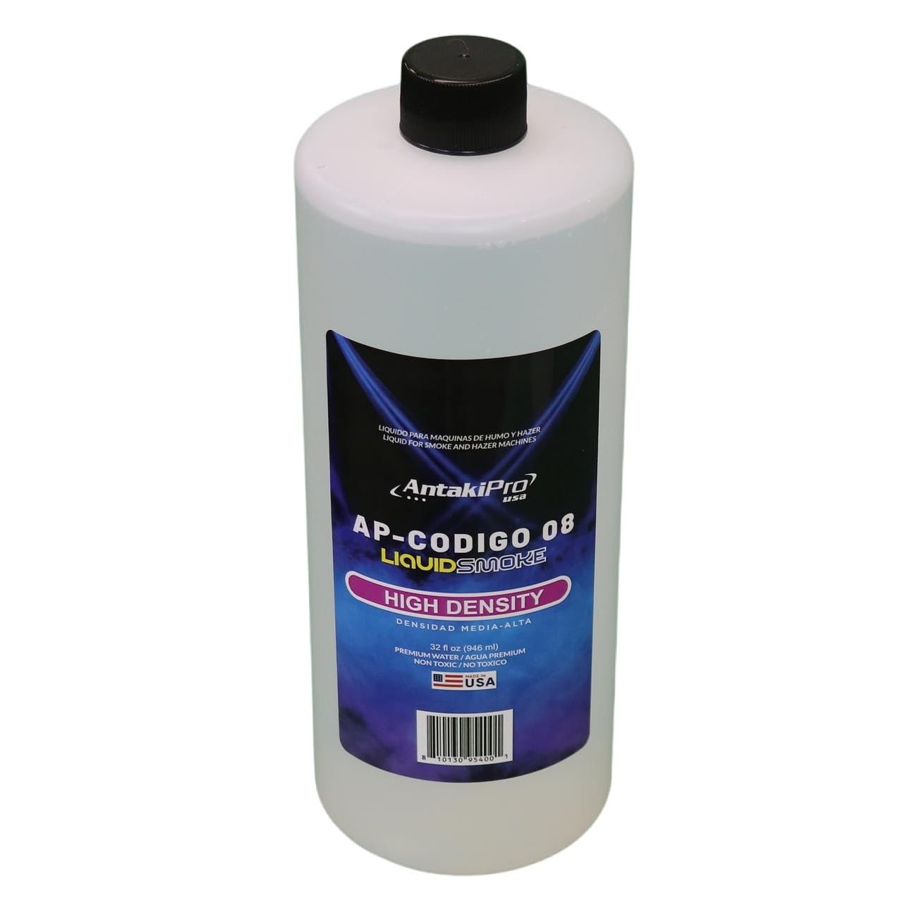 ANTAKIPRO AP-CODIGO8 High Density Fog Juice Liquidsmoke Non-Toxic Odorless Water-Based Fog Machine Fluid for All Standard Fog Machines - 1 Quart