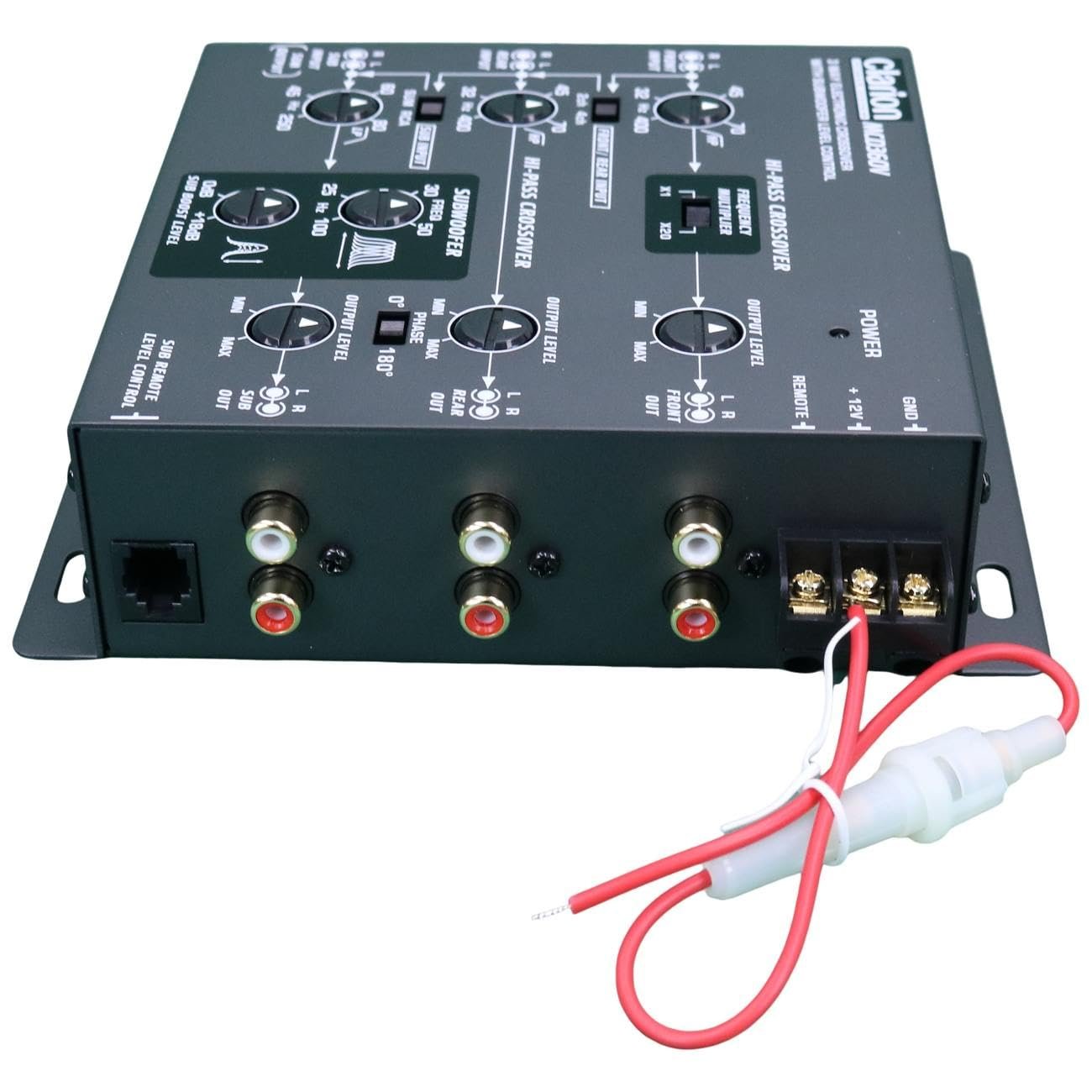 Clarion MCD360V 3-Way 6 Channel RCA Inputs Electronic Crossover with Remote Subwoofer Level Control Adjustable Level Output for Front Rear Subwoofer