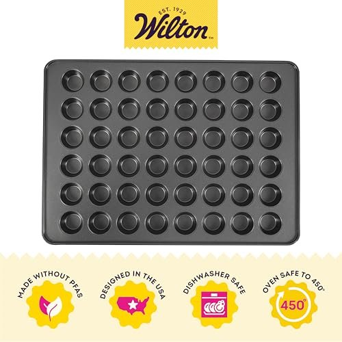 Wilton Perfect Results Non-Stick Mega Mini Muffin Pan, 48-Cup Cupcake Pan, Steel