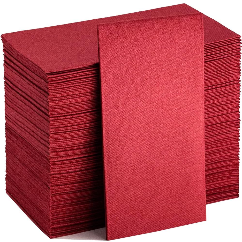 Premium Quilted Burgundy Cloth-Like Guest Paper Towel - (Pack of 30) - Elegant Design - Perfect for Bathrooms, Parties, and Special Events