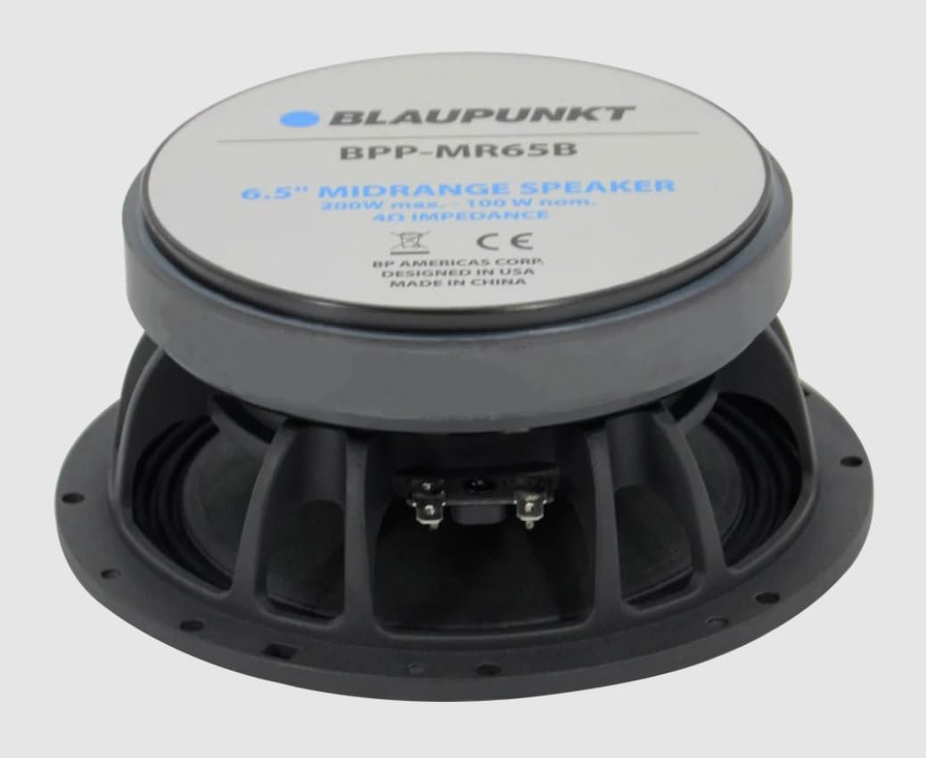 BLAUPUNKT BPP-MR65B 6.5-inch Midrange Component Speaker 200 Watts Peak 4-Ohm Car Audio System