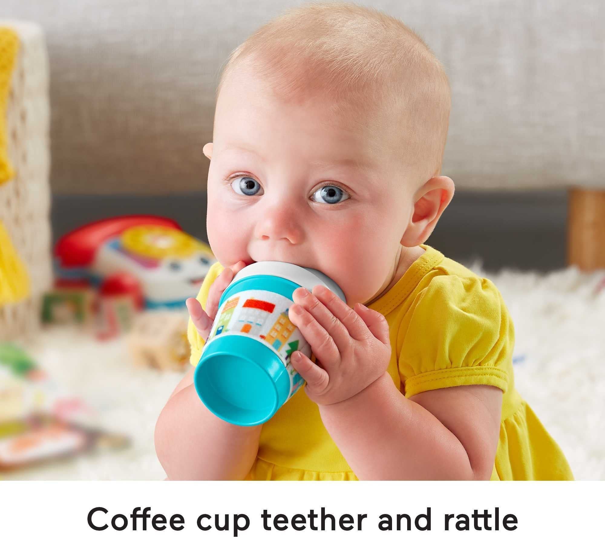 Fisher-Price Work From Home Toy Set, 3 take-along baby toys and teether for infants ages 3 months and up