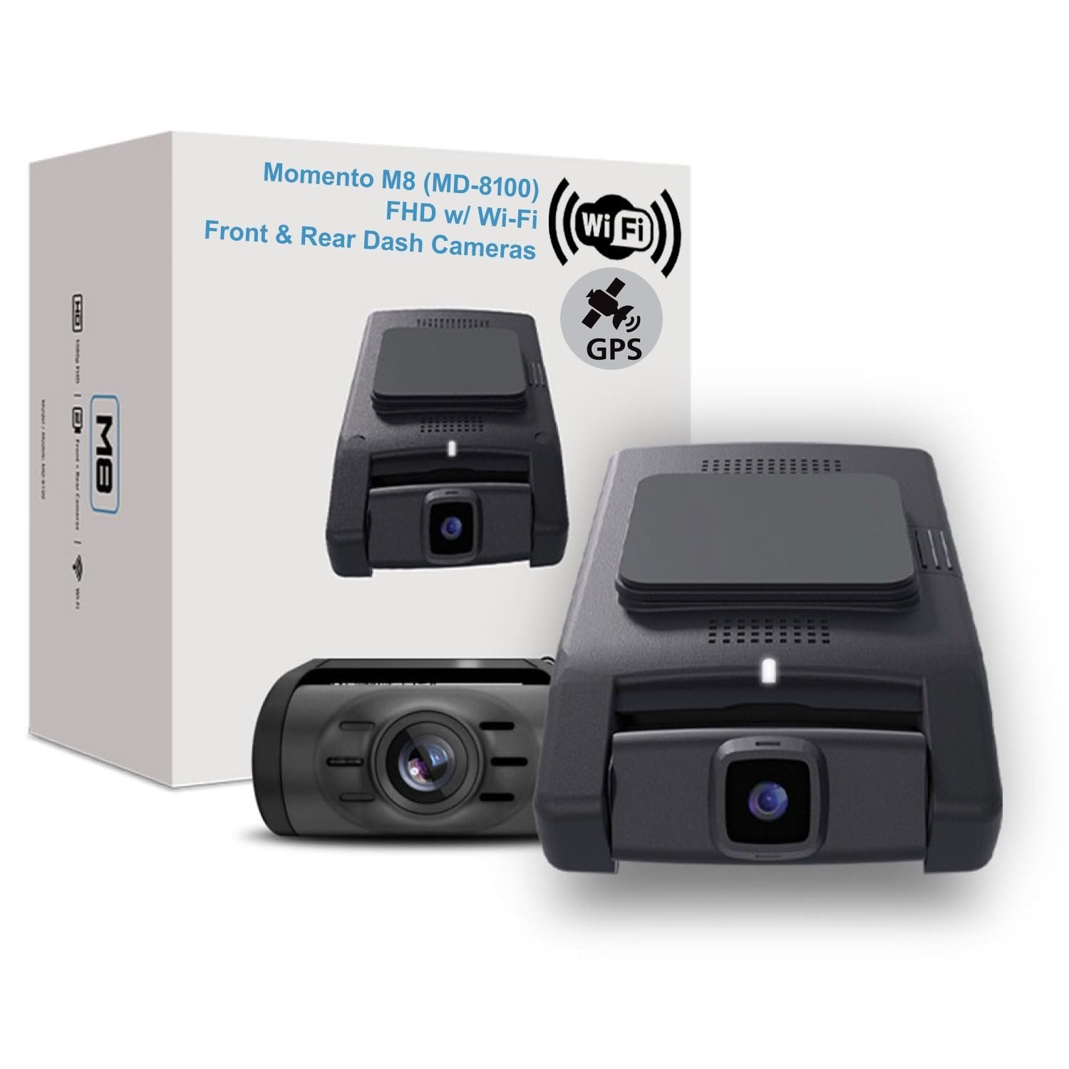 Momento M8 3-Ch FHD w/Dual 5.0GHz Wi-Fi + GPS Front & Rear Dash Camera Kit (MD-8100) Includes 32GB MicroSD Card