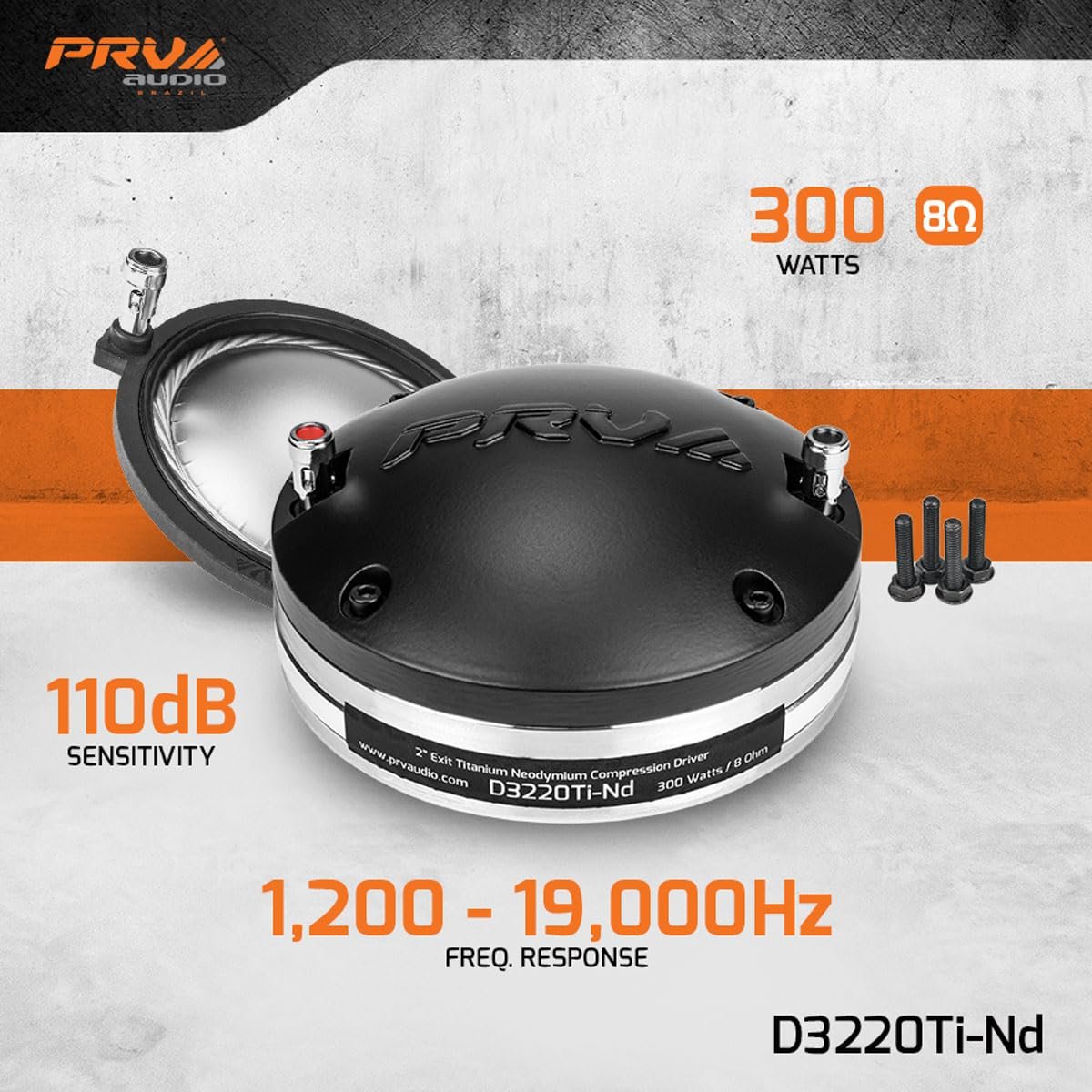 PRV AUDIO D3220Ti-Nd 2" Exit Titanium Neodymium 300 Watts Pro Audio Compression Driver 3" VC 110dB (Single)
