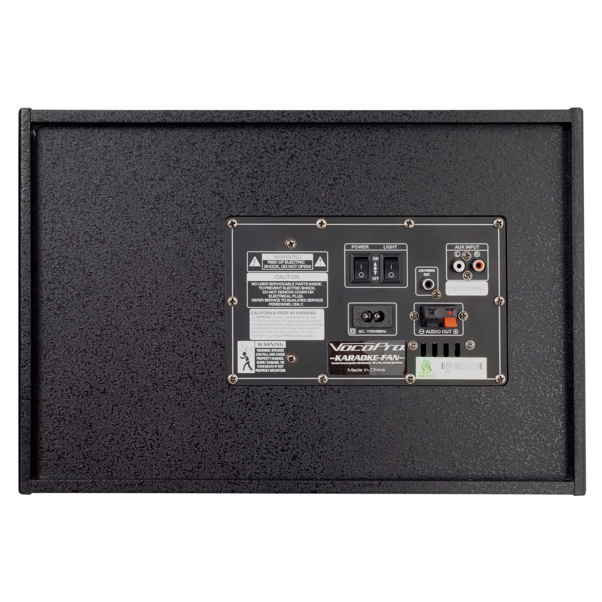 VocoPro Karaoke Fan 500W Powered Speaker with Bluetooth LED Light Effects