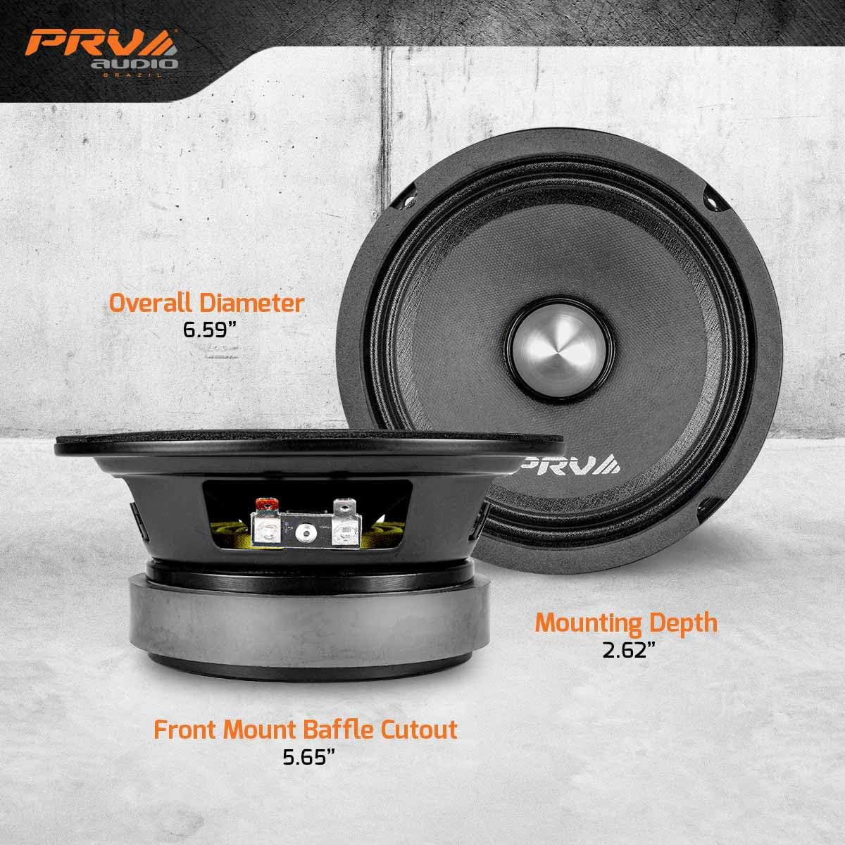 PRV Audio 6MR400-4 6-inch Midrange Bullet Speaker 200 Wrms 400 Watts Peak 4-Ohm Pro Car Audio on The Wheel Systems - 6MR4004BULLET