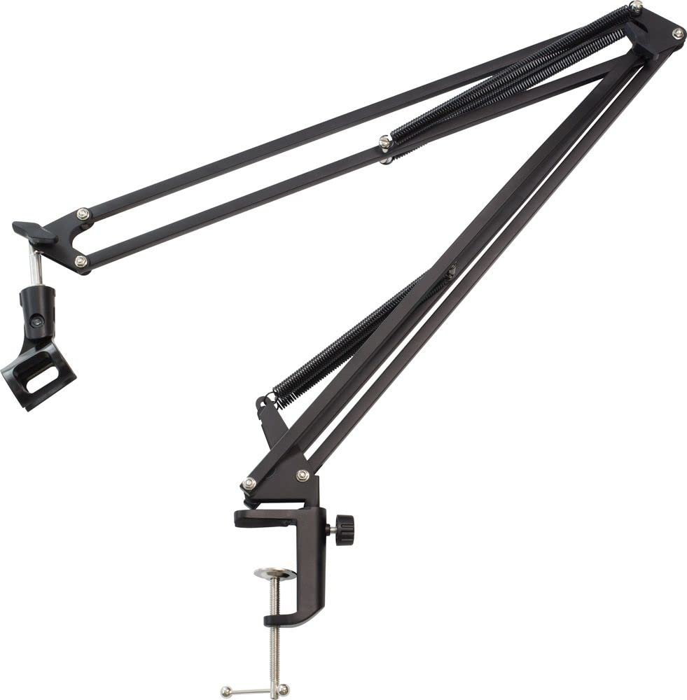 ULTIMATE SUPPORT JSBCM50 JamStands Series External Spring Style Ultimate Broadcast Mic Stand Dual Exterior Spring Design Ergonomic Adjust Knob Sturdy Table Clamp System