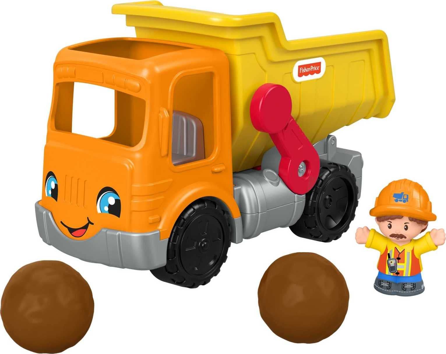 Fisher-Price Little People Toddler Construction Toy Work Together Dump Truck with Music & Sounds for Pretend Play Kids Ages 1+ Years