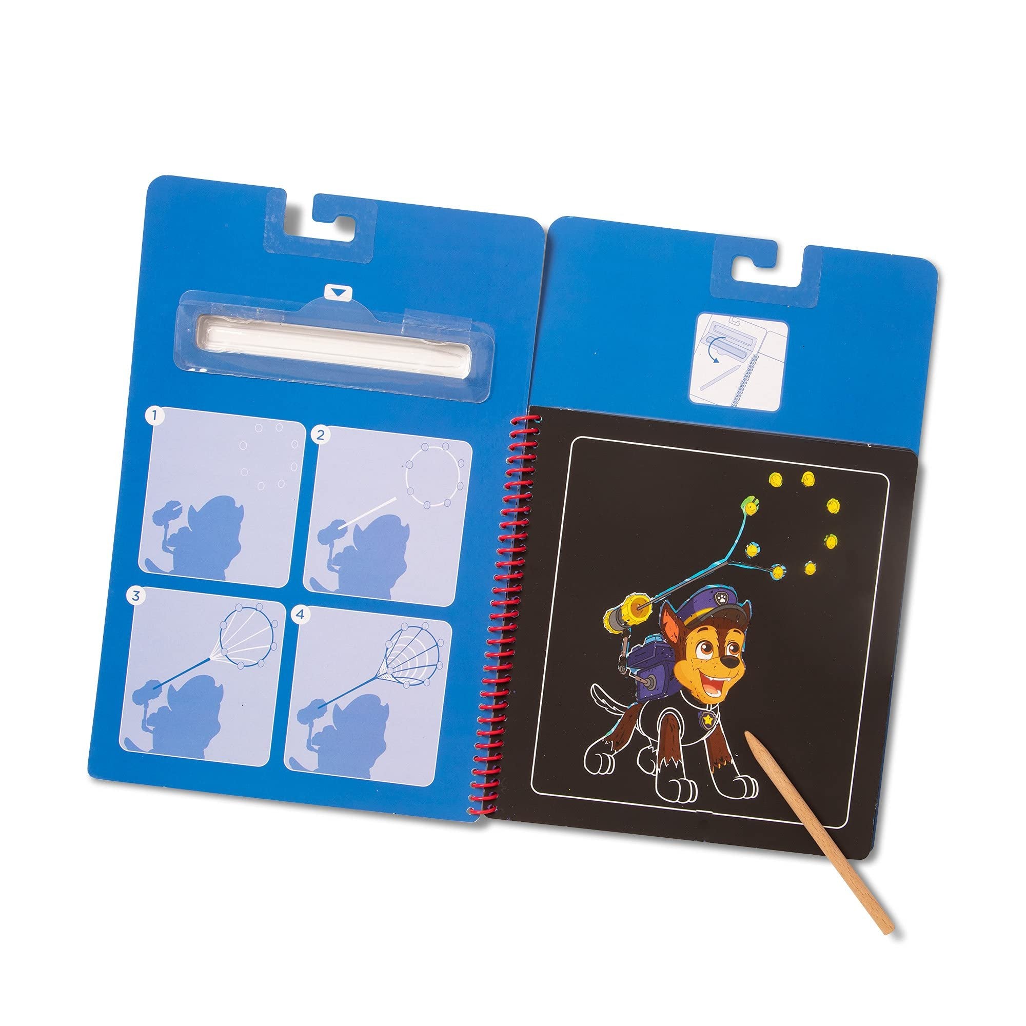 Melissa & Doug PAW Patrol Scratch Art Pad - Chase Colour Reveal Travel Activity Pad