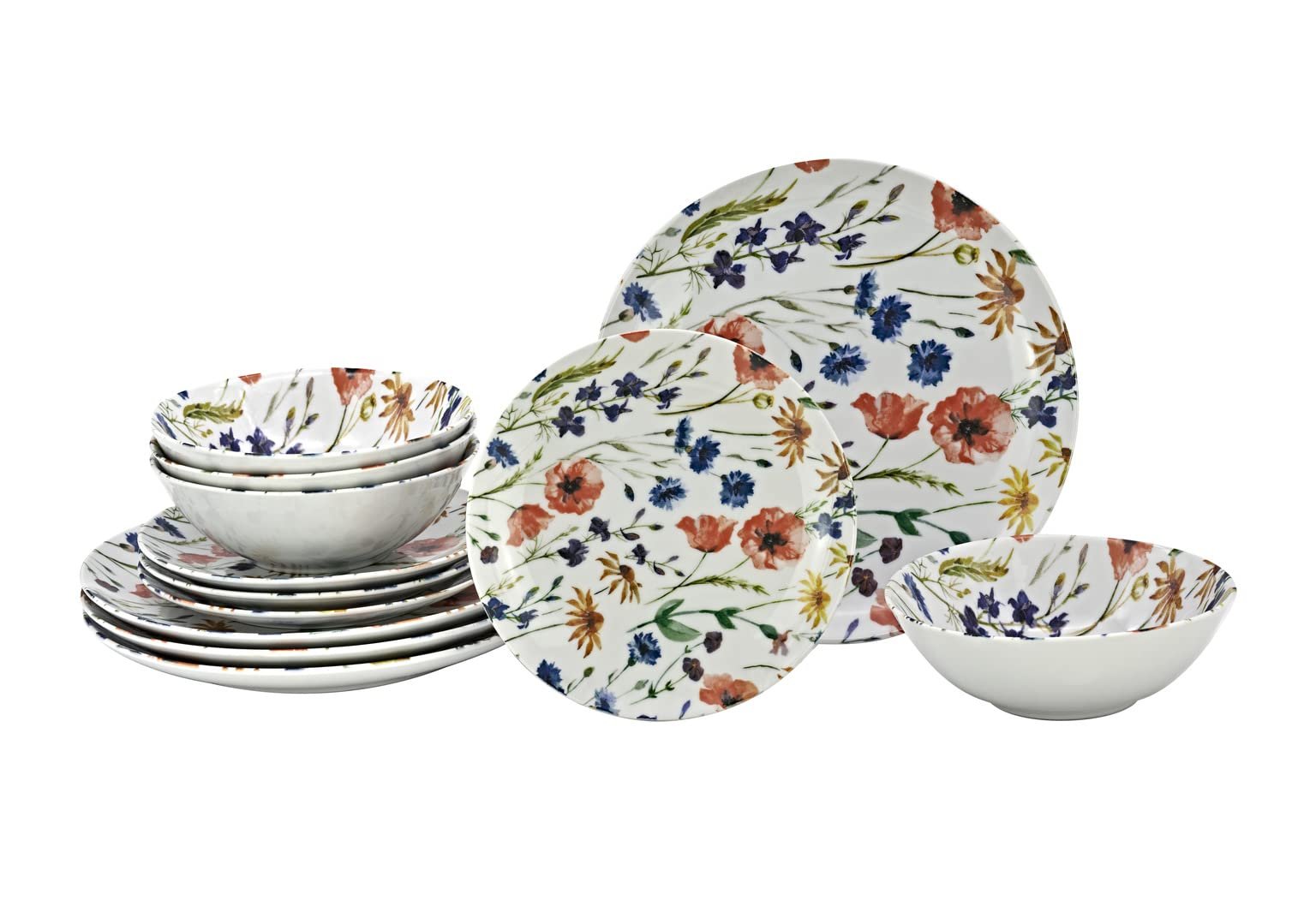 Dinnerware Set Dinner Plate, Salad Plate, and Soup Bowl Margo by Godinger - 12 Piece set