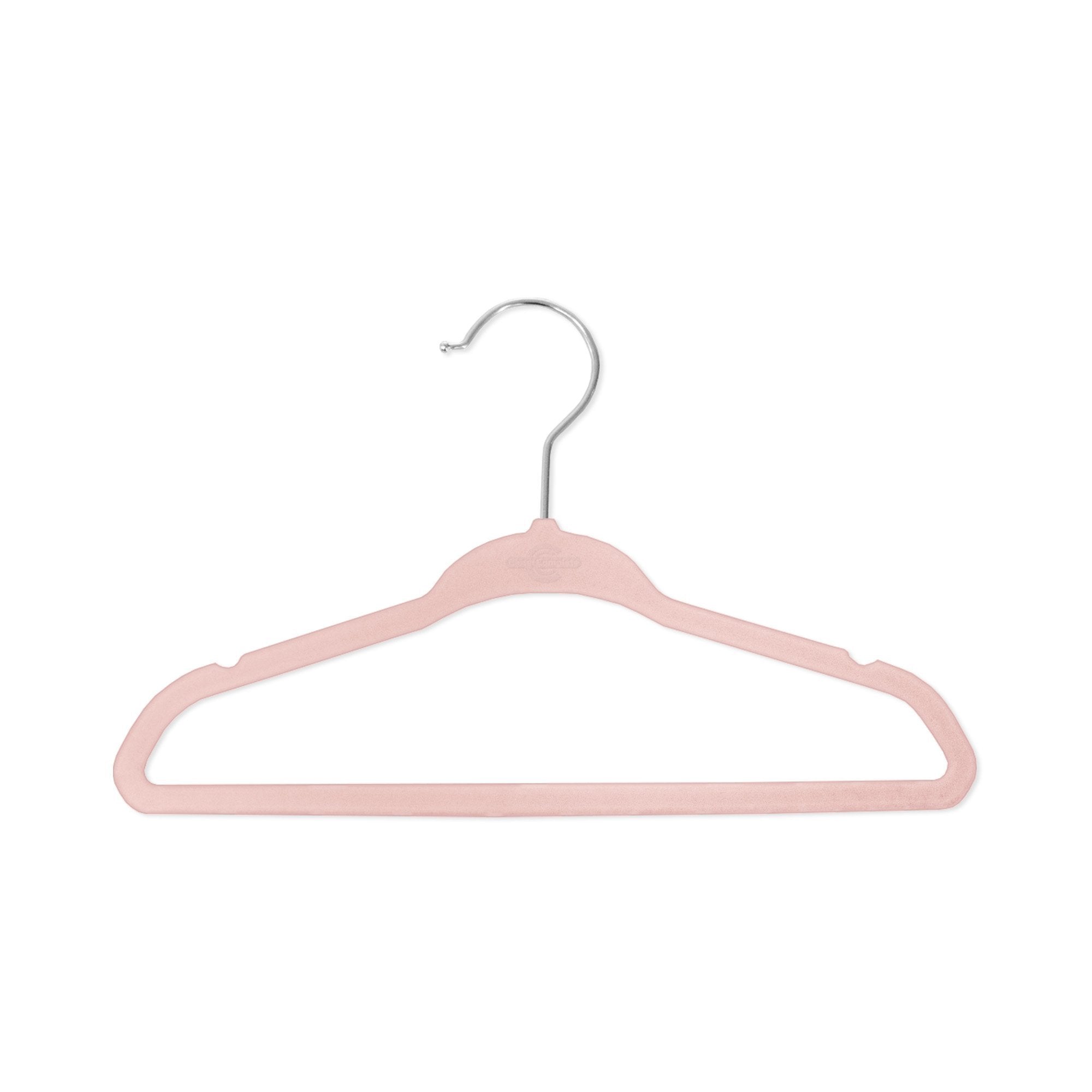 Closet Complete Baby Velvet Hangers, Premium Quality, True-Heavyweight, Virtually-UNBREAKABLE, Ultra-Thin, Space Saving No-Slip, Perfect Size for Babies 0-48 months 360° SPIN, Chrome Hooks, Pink, 25 pc