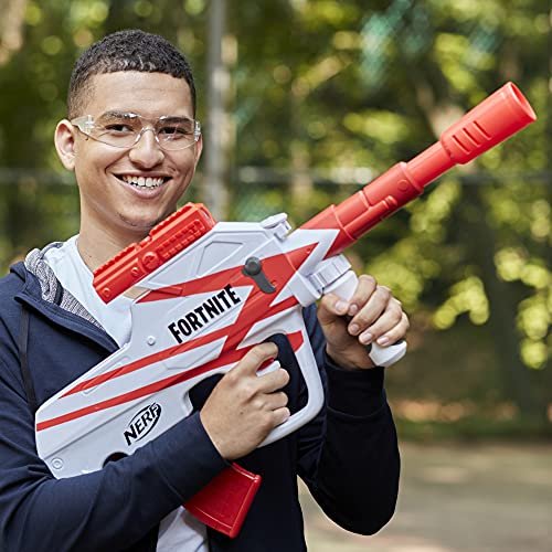 Nerf Fortnite B-AR Motorized Dart Blaster - Fortnite Converge Wrap, Motorized 10-Dart Blasting, 10-Dart Clip, 10 Official Elite Darts