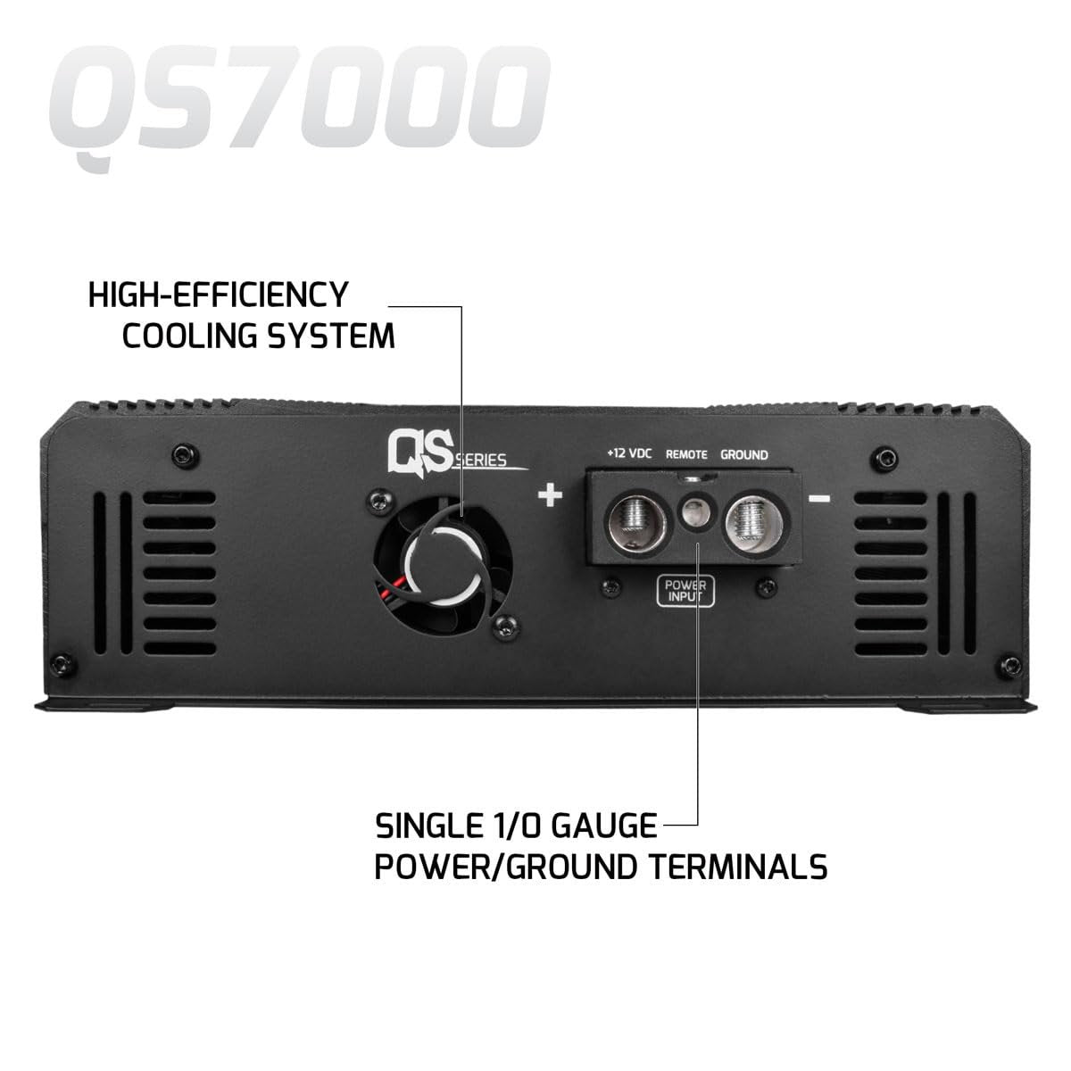 PRV Audio QS7000.2 QS Series Full Range Amplifier Compact 1 Channel Pro Loudspeakers Car Audio Amp 7000 Watts RMS at 2 Ohm
