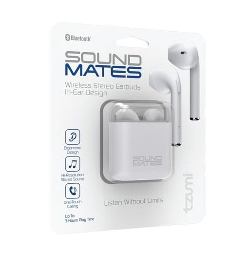 Tzumi Sound Mates Bluetooth Earbuds with Protective Charging Case