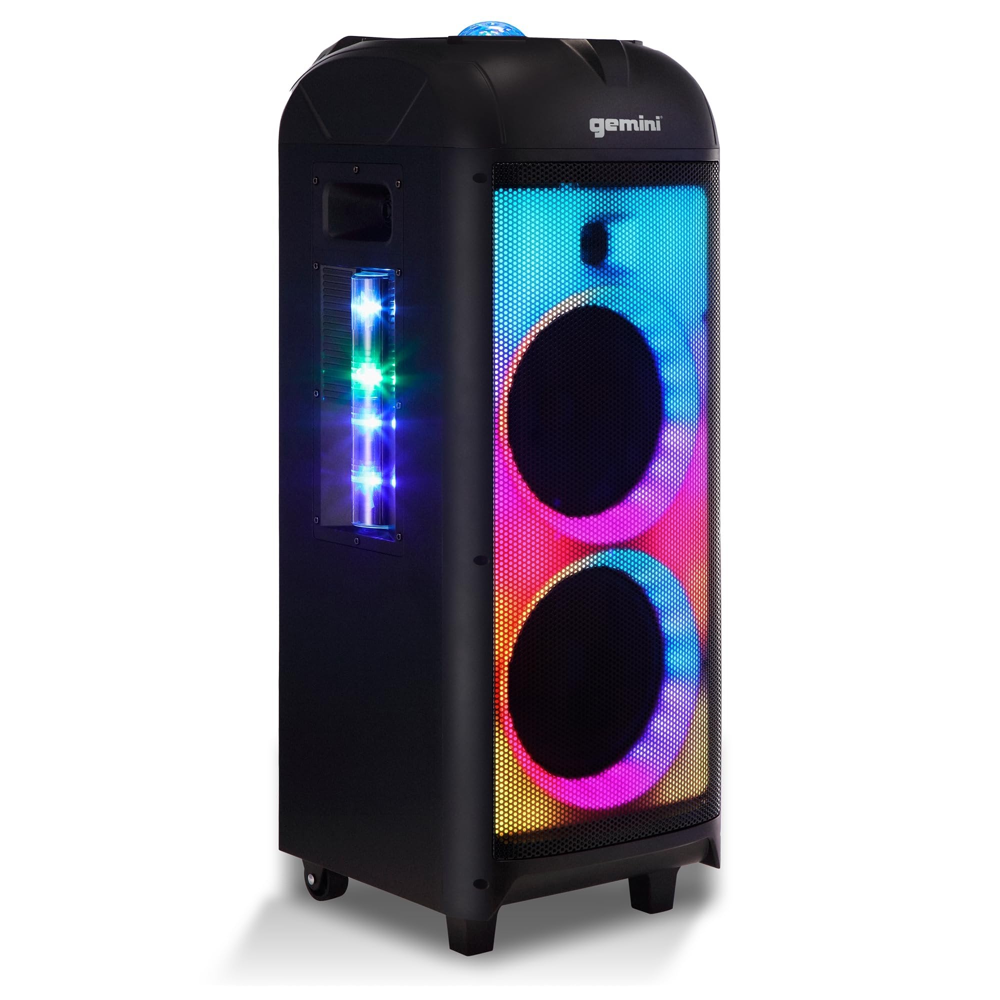 GPLT-360 Portable 1000 Watt Wireless Self Battery Powered Loud Bluetooth Party Tower Speaker Box with 360° of Sound and 360° of Beat Synced Light
