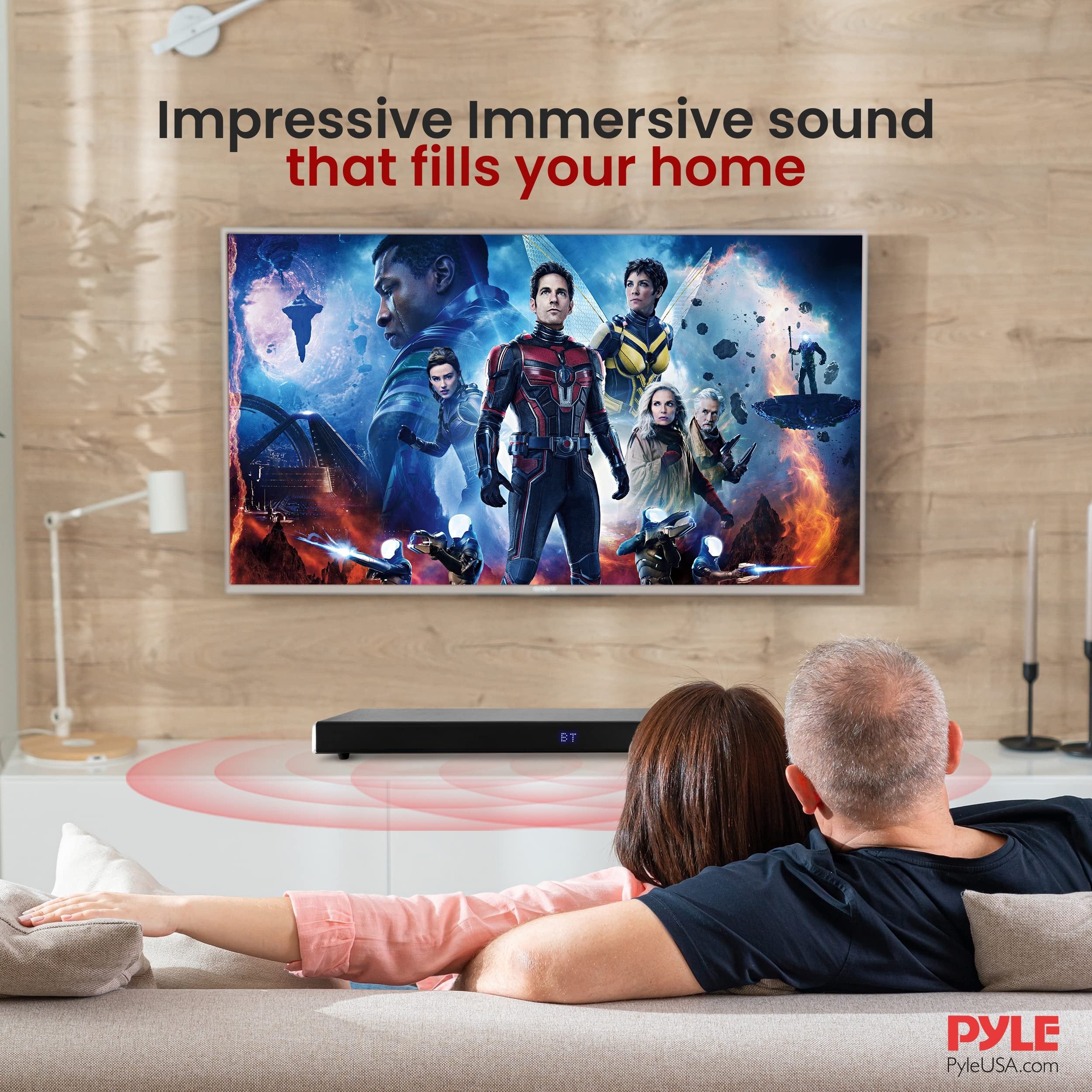 Pyle PSBV630HDBT Home Theater Speakers, TV Sound Bar Sound Base Bluetooth Wireless Speaker