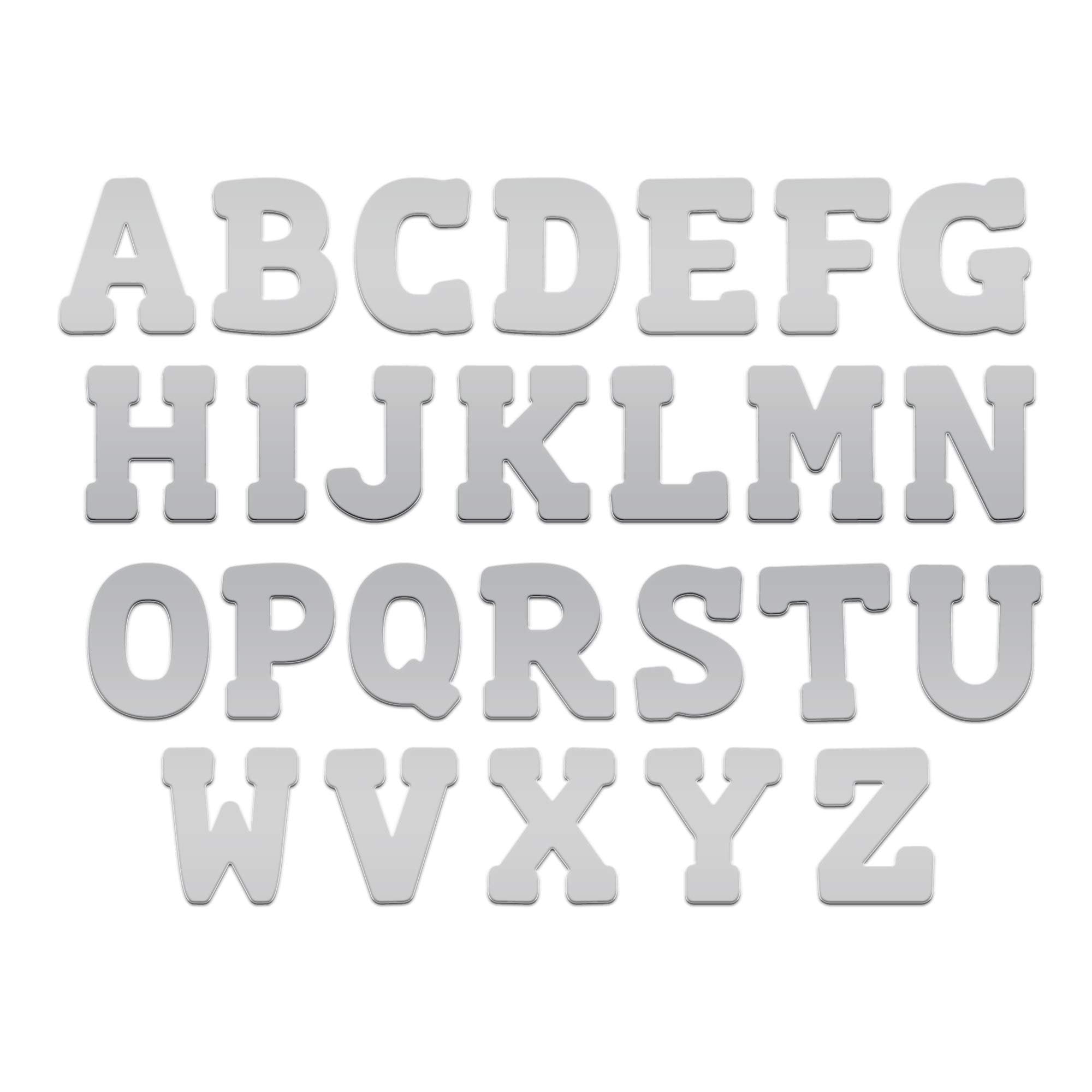 ArtSkills Jumbo Foil 4" Silver Poster Letters Plus Glue Stick, 52- Letters (PA-2052)