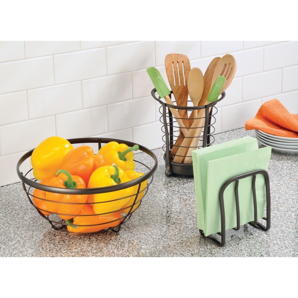 iDesign Axis Napkin Holder for Kitchen Countertops, Table - Bronze