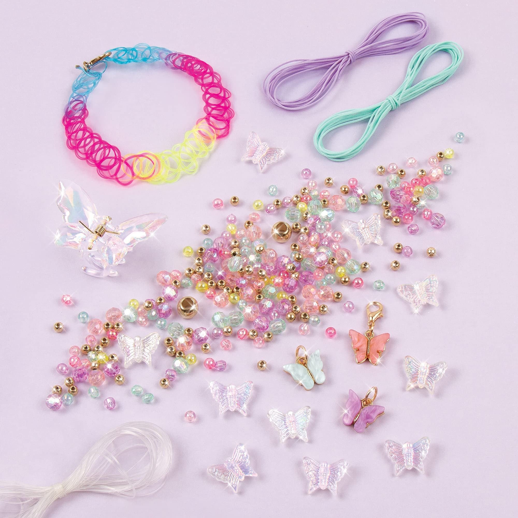 Make It Real: Butterfly Jewelry Set - Create 7 Pieces Of Jewelry, 281 Pieces, Includes Play Tray, DIY All-In-One Kit, Tweens & Girls, Arts & Crafts, Kids Ages 8+