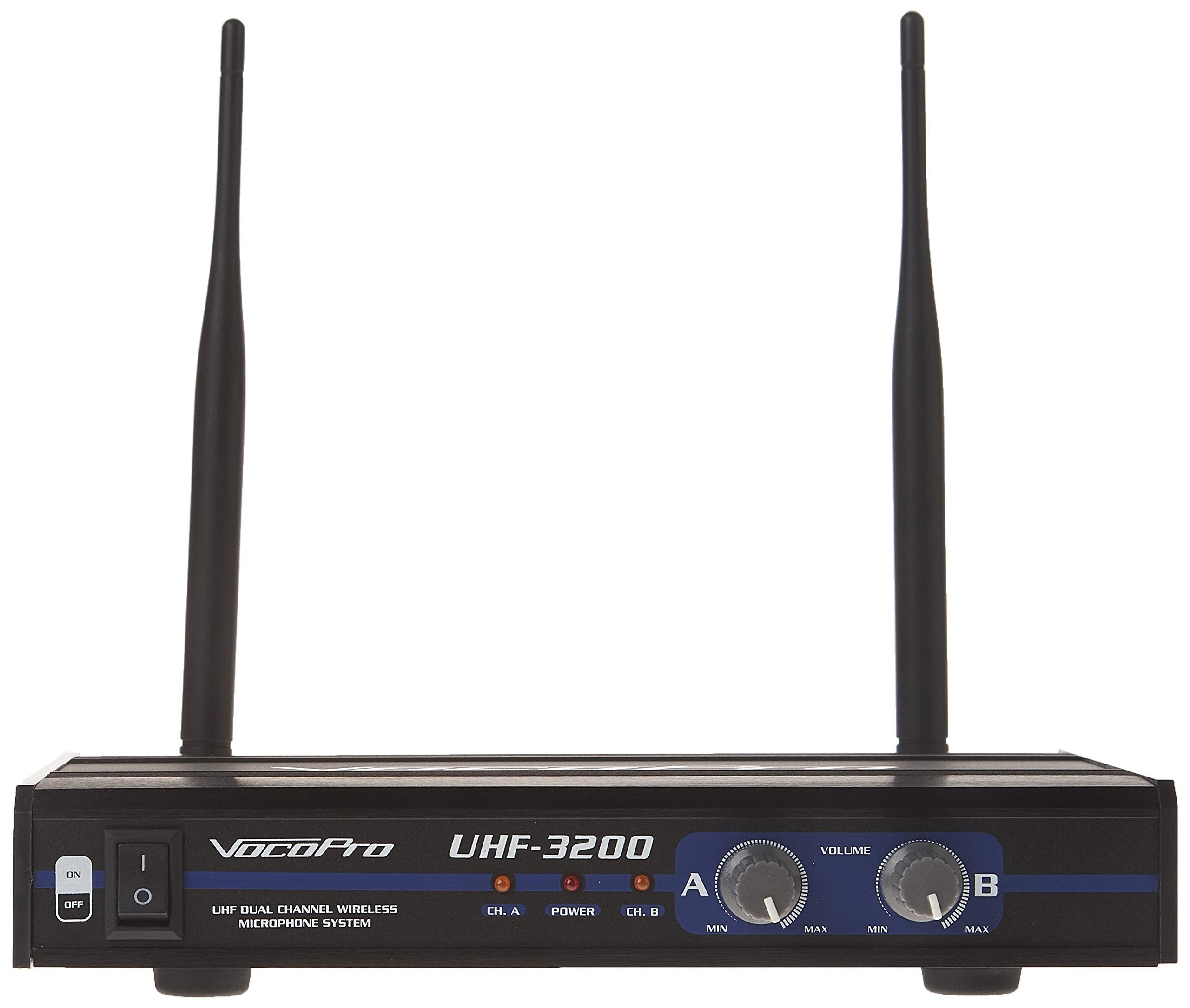 VocoPro - (UHF-3200-10) UHF-Dual Channel Wireless Microphone System, UHF-3200-10(9M,9N)