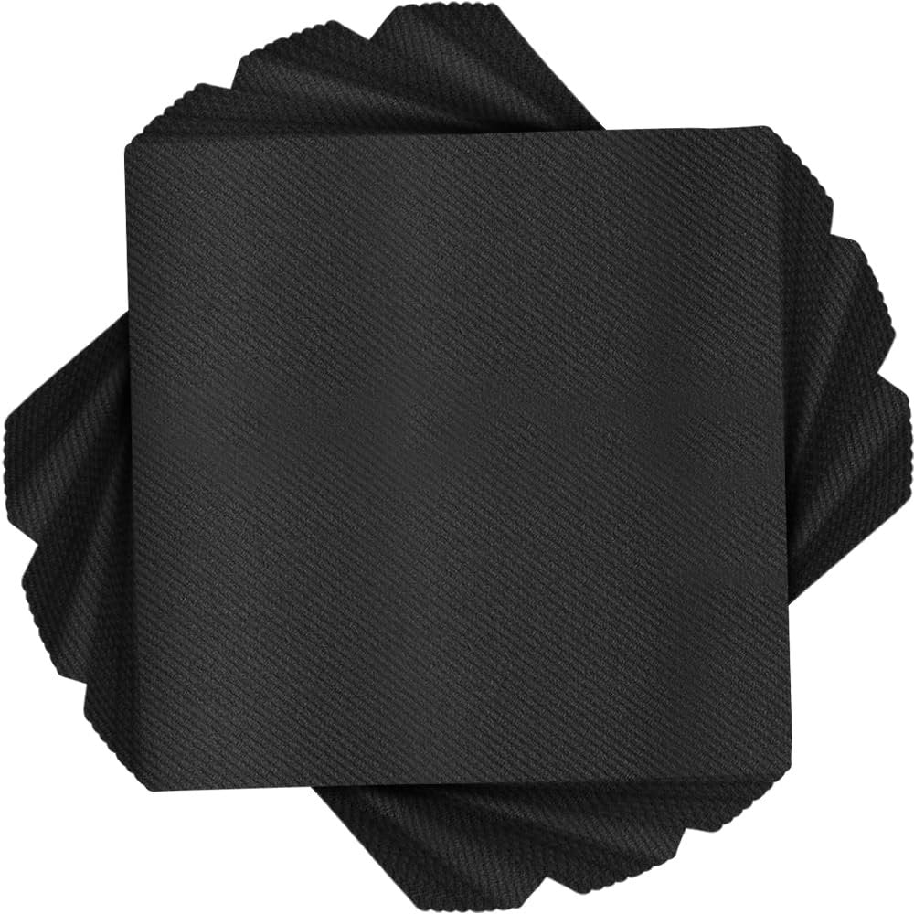 Premium Black Quilted Cloth-Like Dinner Napkin - 1/4 Fold (Pack of 30) - Absorbent Paper Napkin - Perfect for Any Occasion