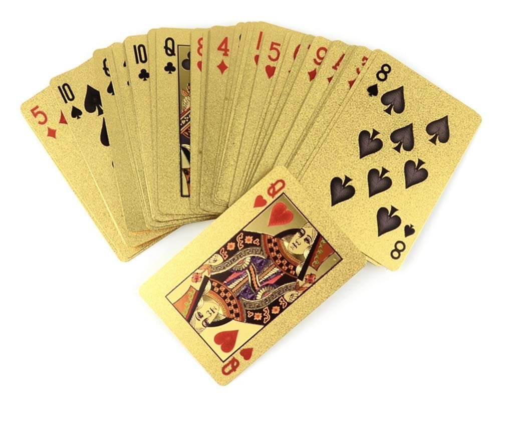 Fotorama Gold Games Gold Playing Cards, Pro-Shuffle, Water-Resistant, Great for Any Card Game, Magic Tricks, True Casino Style