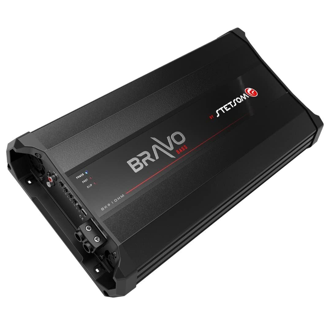 Stetsom Bravo BASS 8000 1 Ohm Mono Subwoofer Car Audio Amplifier, 8000.1 8K...