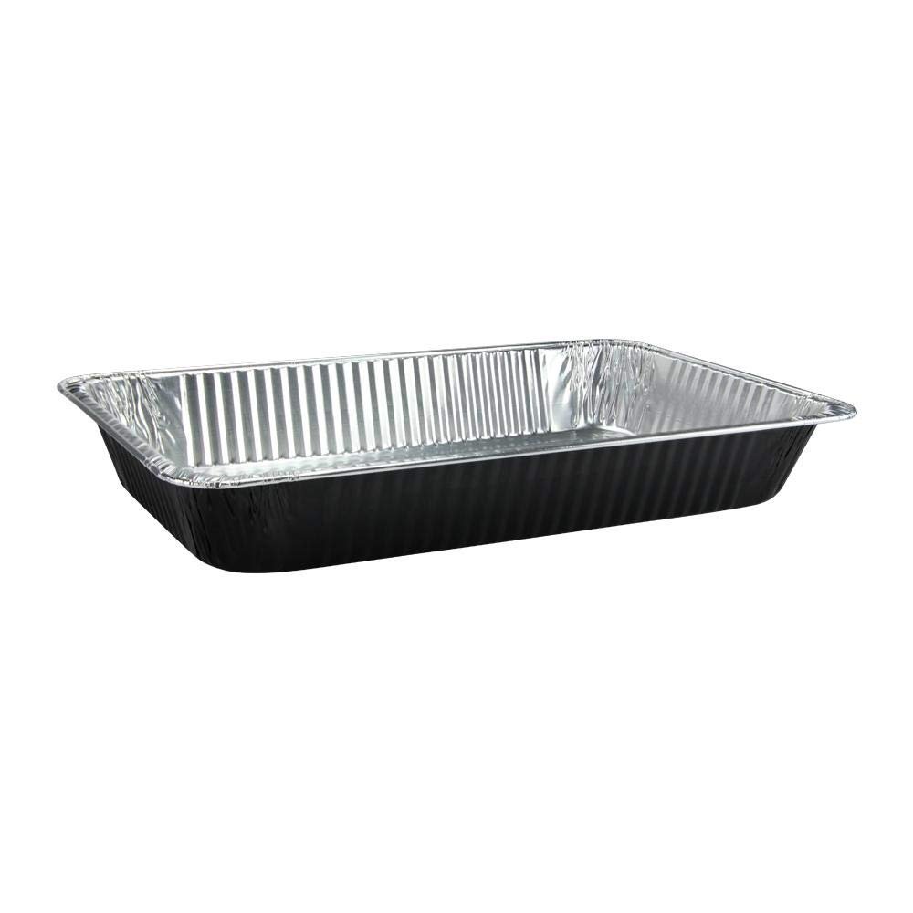 Kingzak Black Aluminum Pan - Full Size (50 Count) - Stylish and Durable Bakeware for Cooking and Serving