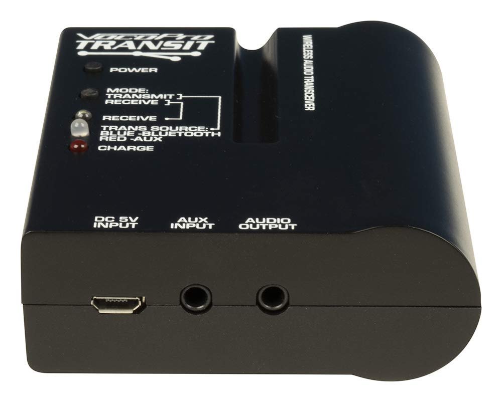 VocoPro Stereo Wireless Transceiver with Bluetooth for Powered Speaker Transit, Black