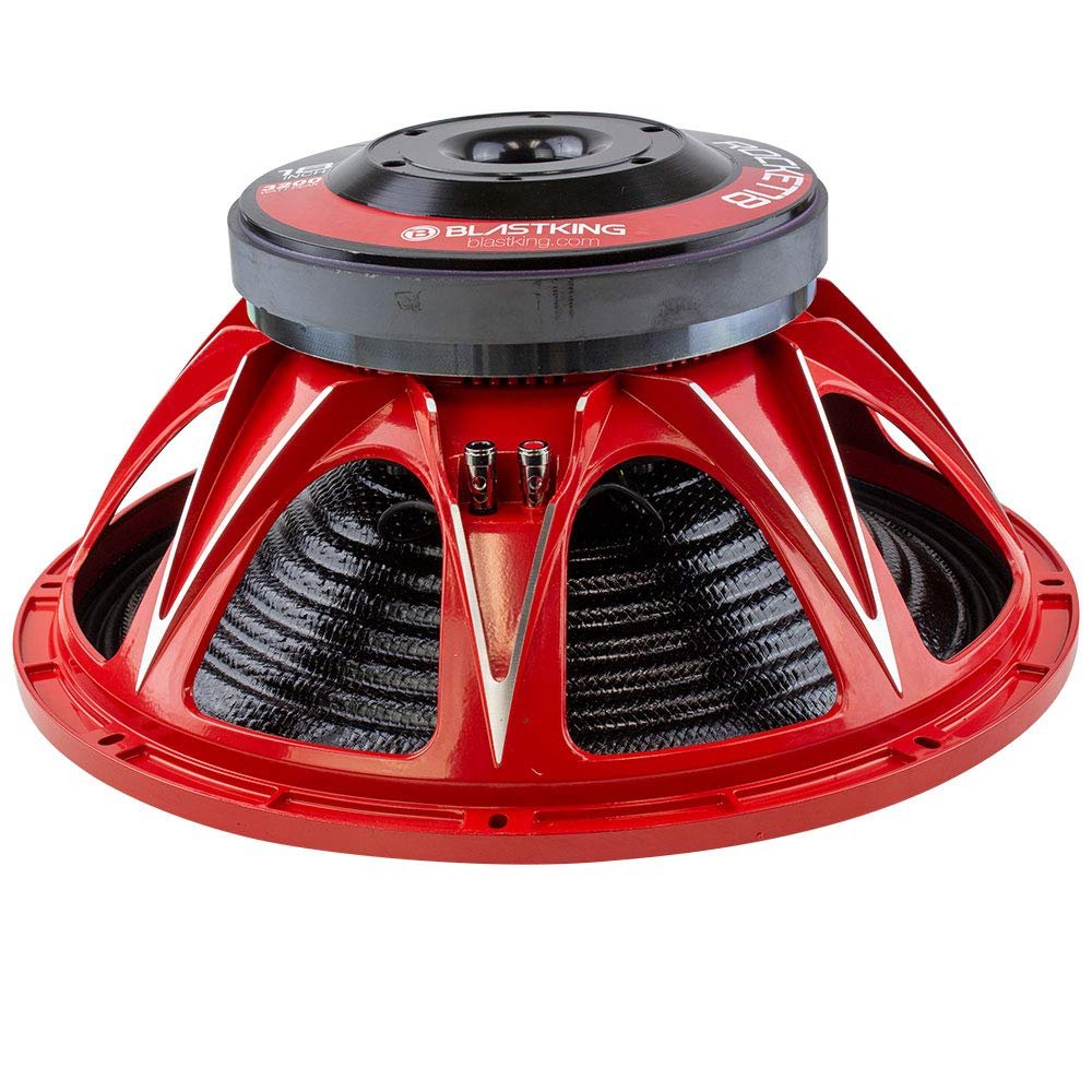 Blastking ROCKET18 18-inch Woofer 8-Ohms 1600-Watts RMS 3200-Watts Peak Fiver Cone 4.5-inch Voice Coil, 96.8 dB Sensitivity, 38 Hz - 1800 Hz Frequency Response