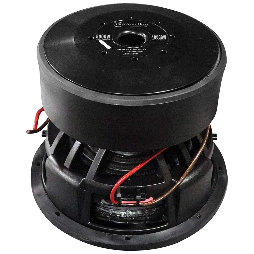 American Bass VFL-12D1 VFL COMP Signature 12-inch Subwoofer Woofer 5000 Watt RMS & 10000 Watt Max Dual Voice Coil 1 Ohm Voice Coils Black