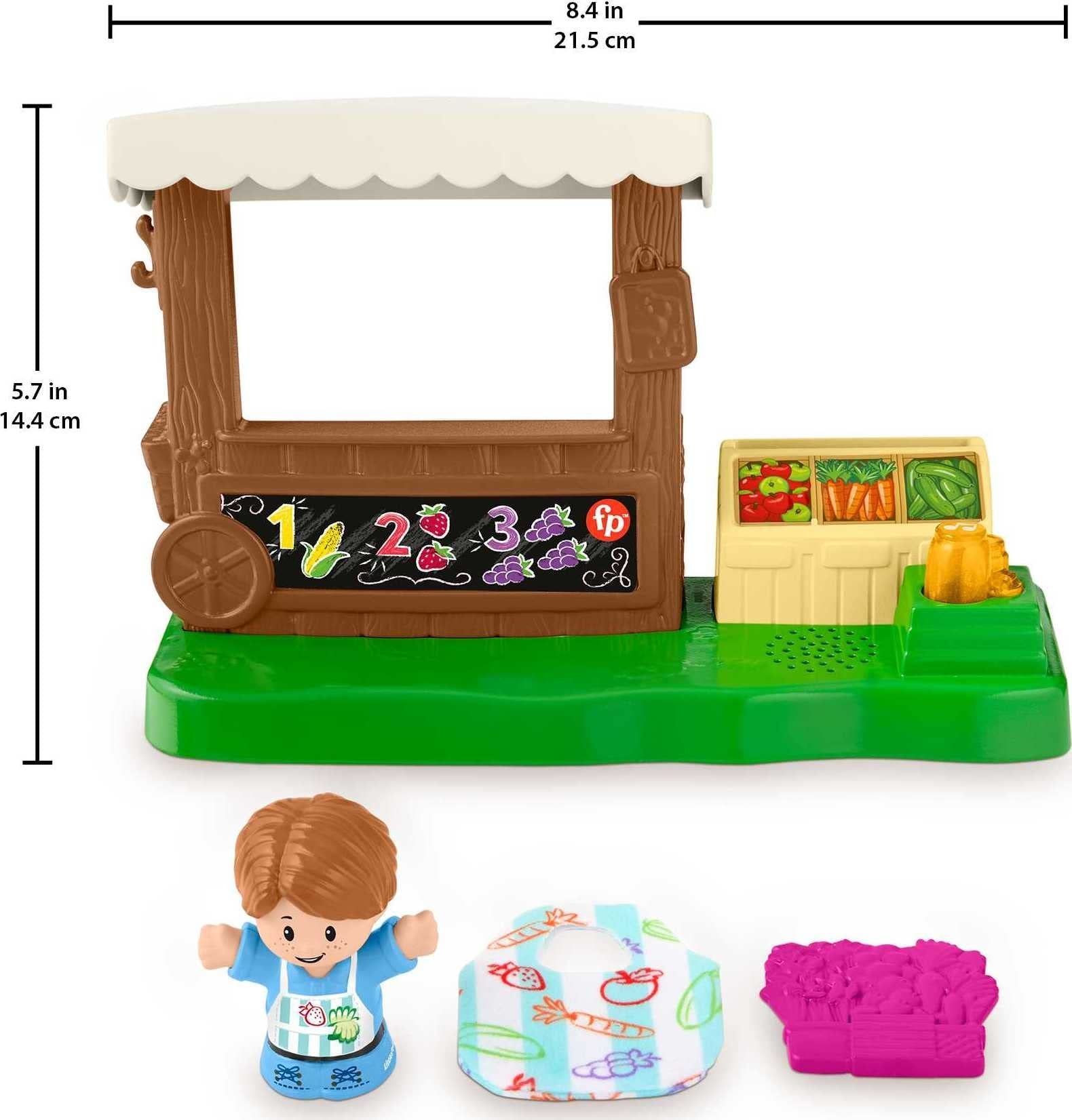 Fisher-Price Little People Toddler Toy Farmers Market Playset with Light Sounds & Figure for Preschool Pretend Play Kids Ages 1+ Years