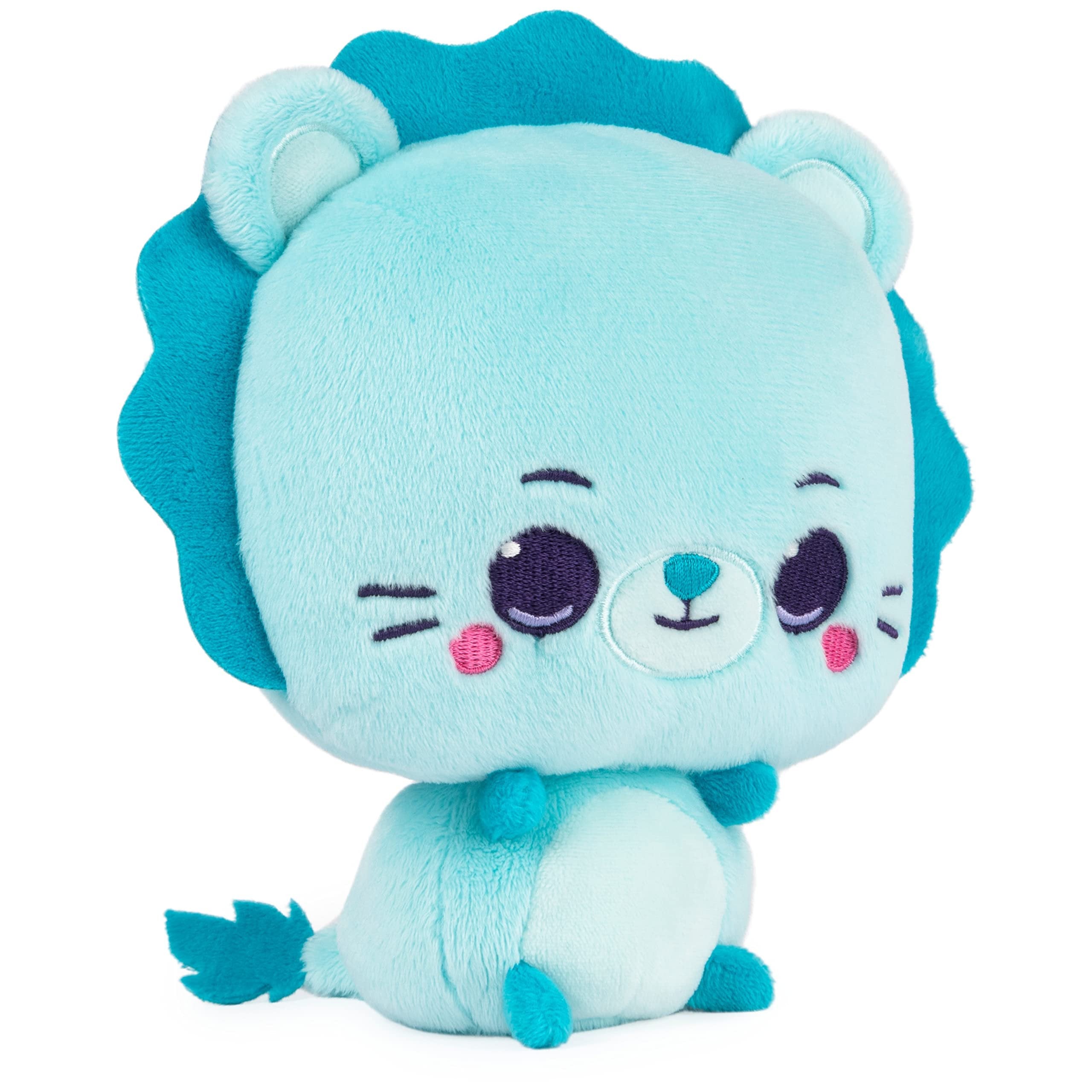 GUND Drops, Roger Roars, Expressive Premium Stuffed Animal Soft Plush Pet, Blue Lion, 6”