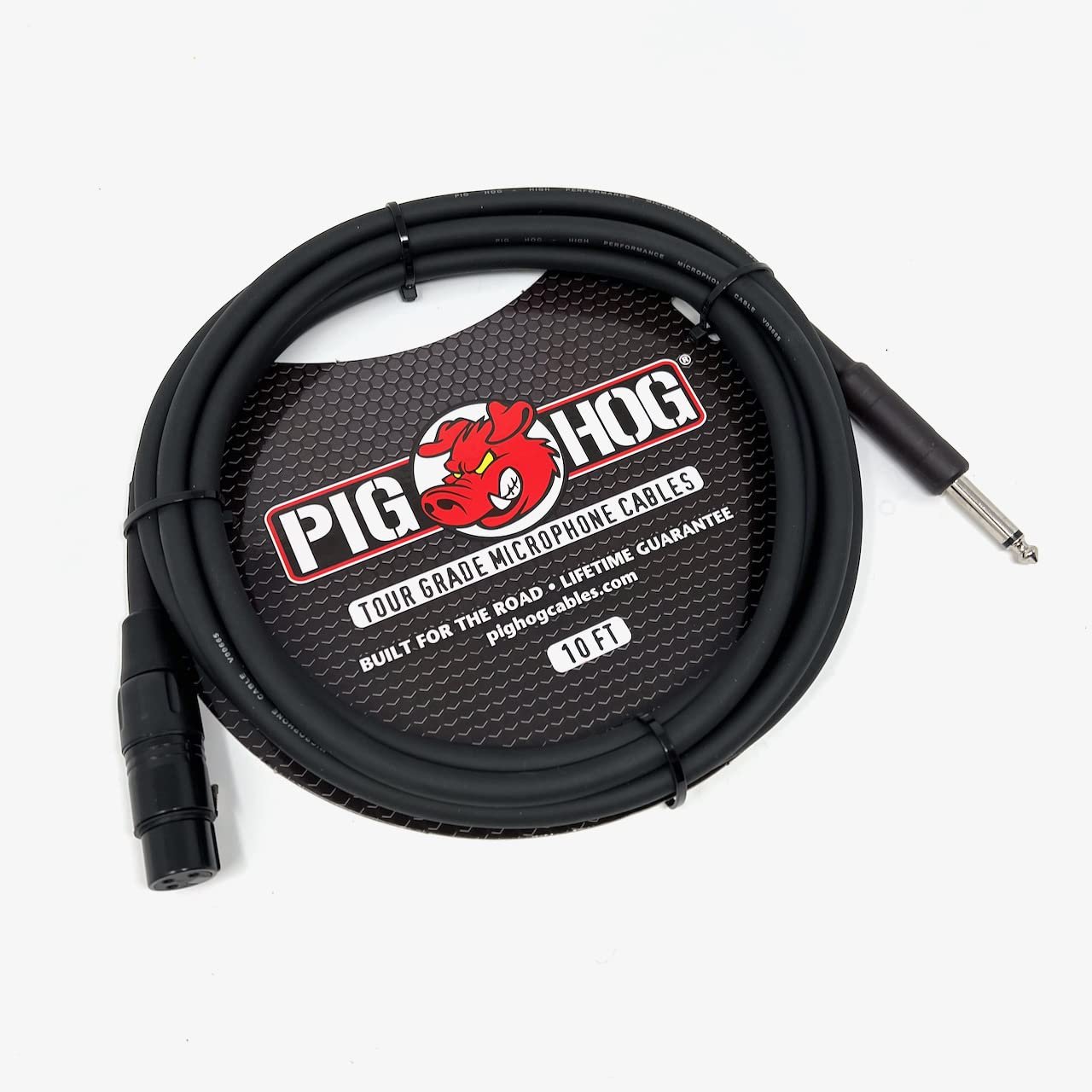 Pig Hog PHM10Z Tour Grade High Performance Hi-Z Microphone Cable 10-Feet Heat Shrink Protected XLR and 1/4" Connectors 8mm PVC Outer Covering Build for The Road