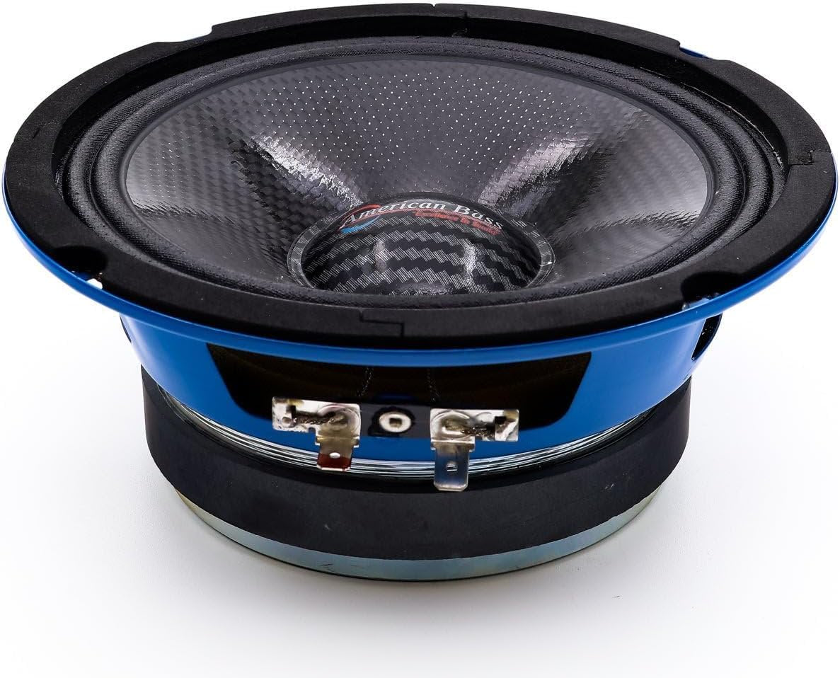 American Bass Godfather Series 6.5" Midrange Speakers, Pair of 800W Max / 400W RMS 6.5 Inch Midrange Speakers with Carbon Fiber Cone, 4 Ohm, 95dB Sensitivity, High Output Mid Range Speaker Car Audio
