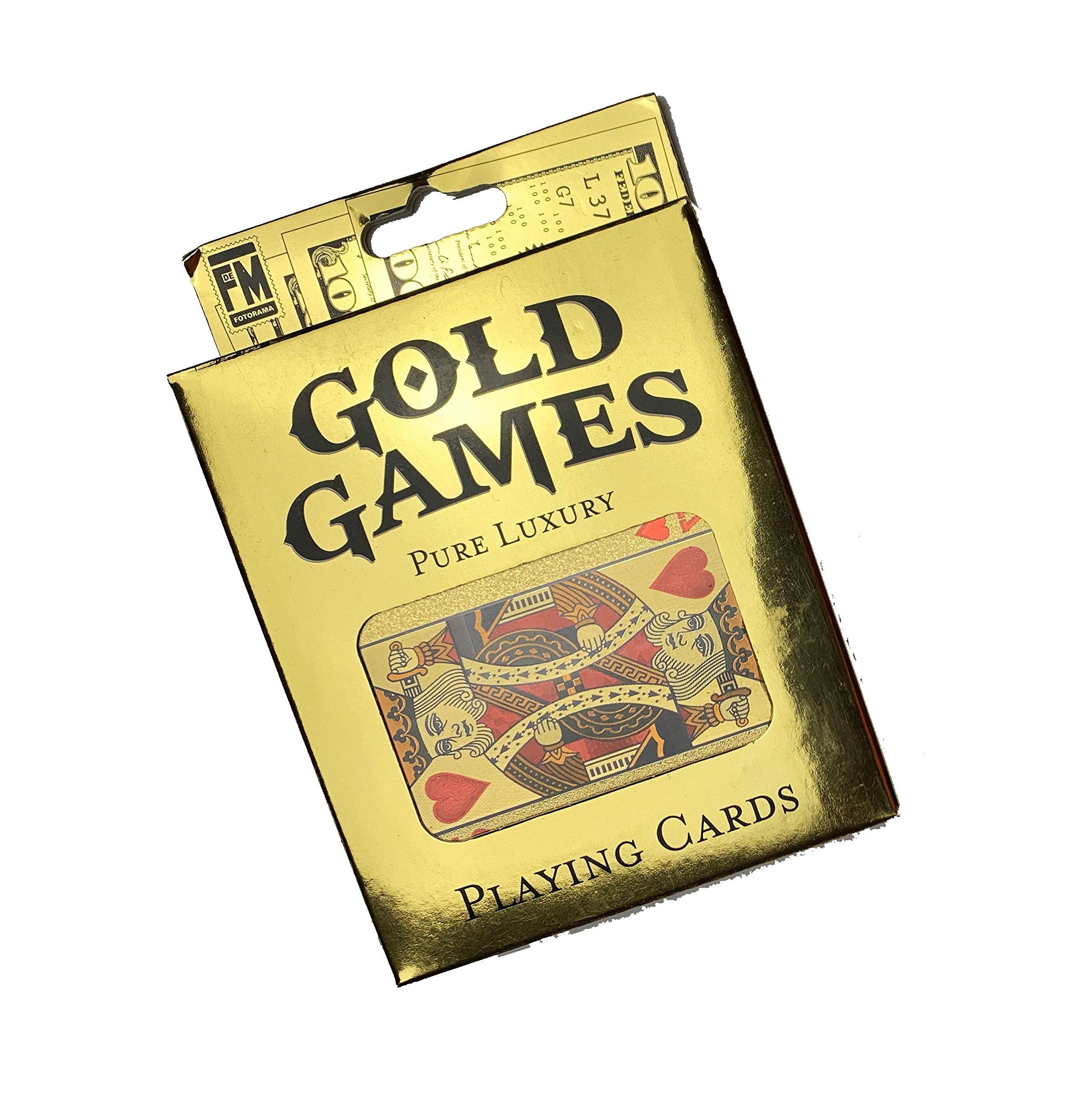 Fotorama Gold Games Gold Playing Cards, Pro-Shuffle, Water-Resistant, Great for Any Card Game, Magic Tricks, True Casino Style