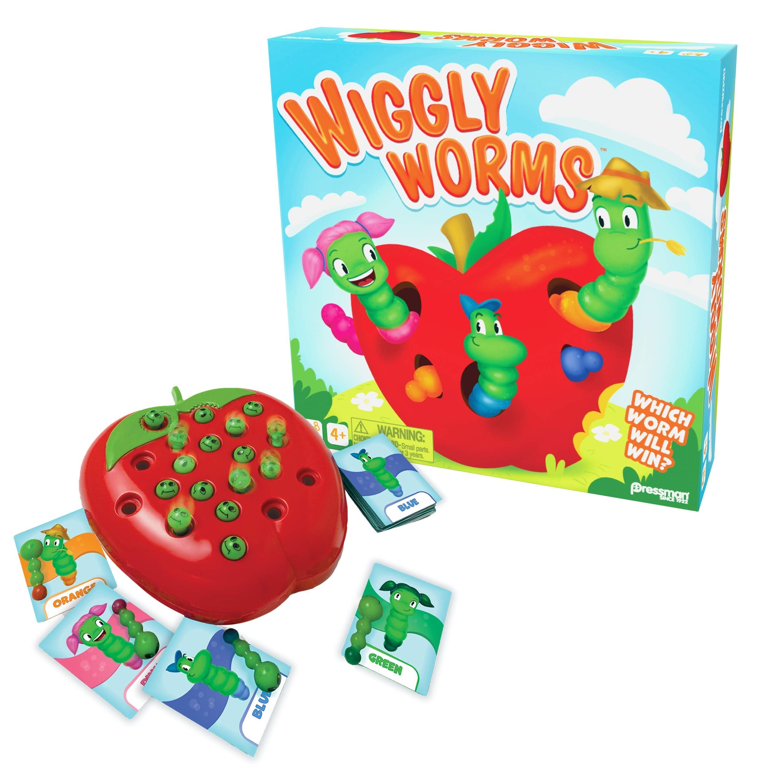 Pressman Wiggly Worms Game - Color Matching Memory Preschool Game, Kids Ages 4 and Up
