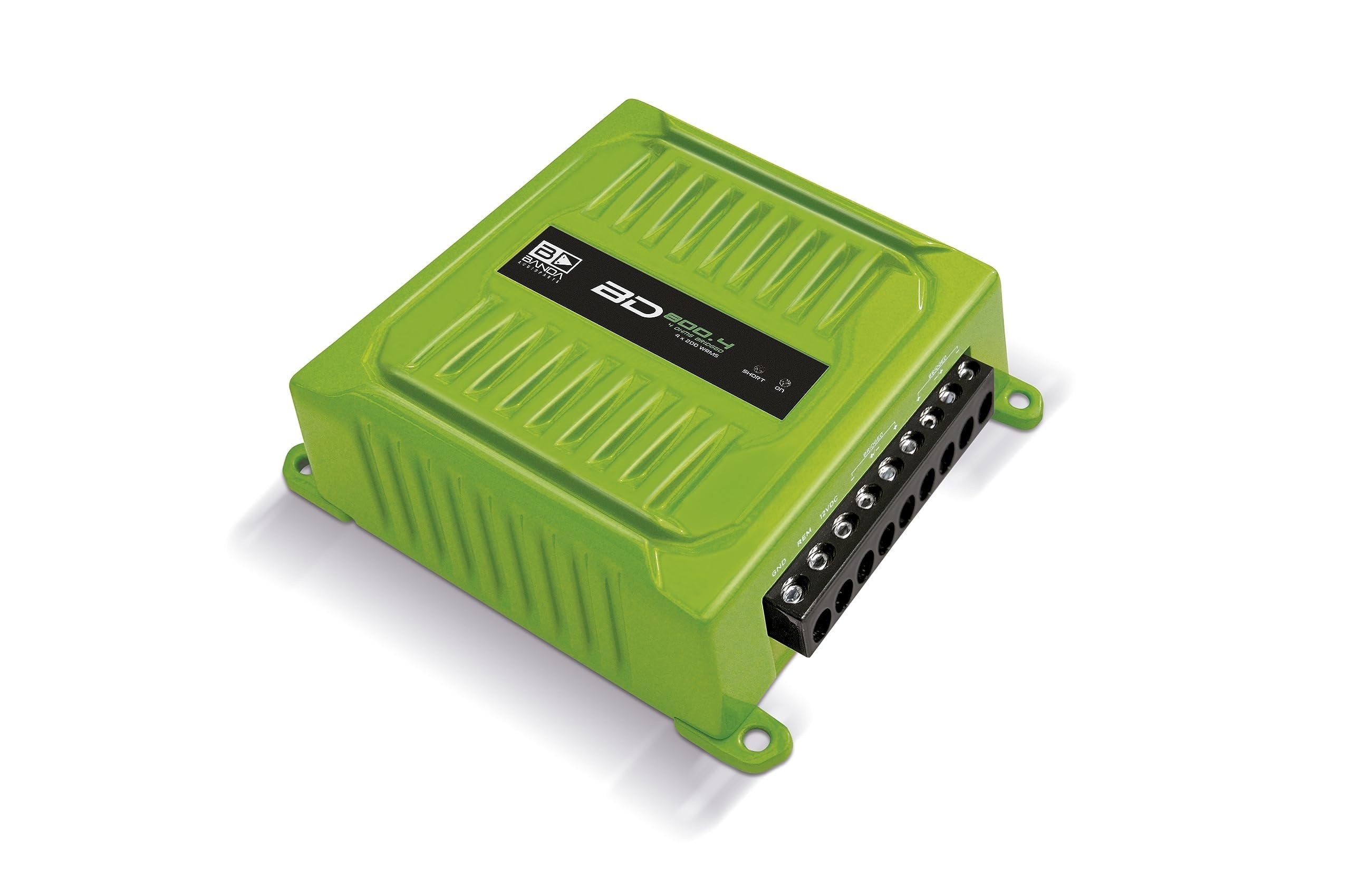 Banda Audioparts BD800.42OHMGREEN 800 Watts 4 Channel 2 Ohm Full Range Car Audio Amplfier 4 x 200 Watt Rms 4 Ohms Bridged - Green