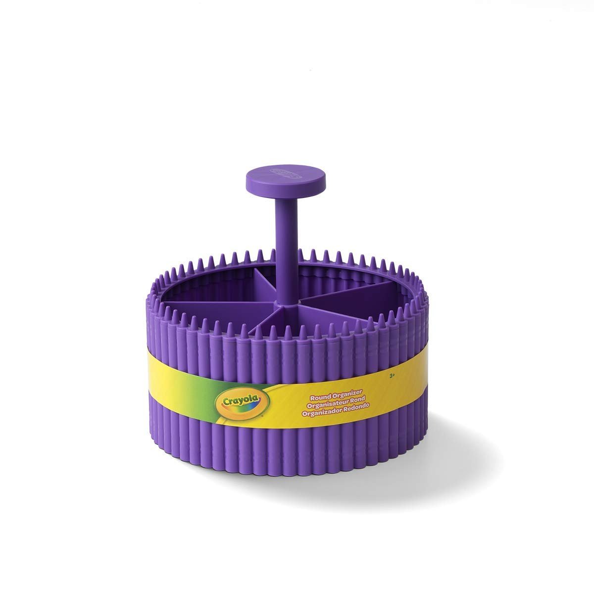 Crayola Round Storage Organizer - Creative Kids Desk Organizer with 5 Sections for Storing Pens, Pencils, Crayons and Other School/Office Supplies, Violet (Purple), Kids 3+ Years (20022587)