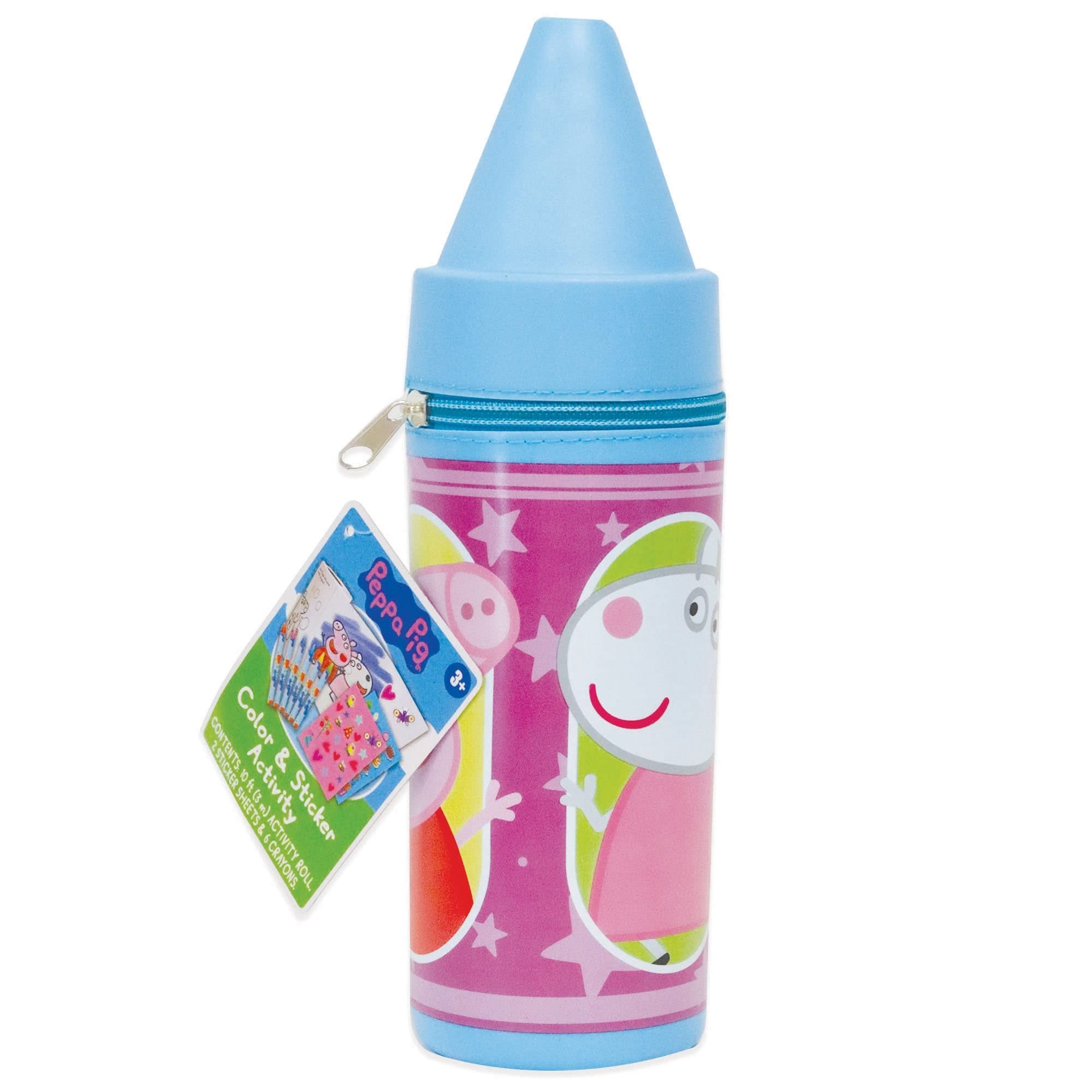 Peppa Pig: Color & Sticker Activity - Zipper Case Holds 10' Coloring Paper, 2 Sticker Sheets & 6 Crayons, Kids Ages 3+