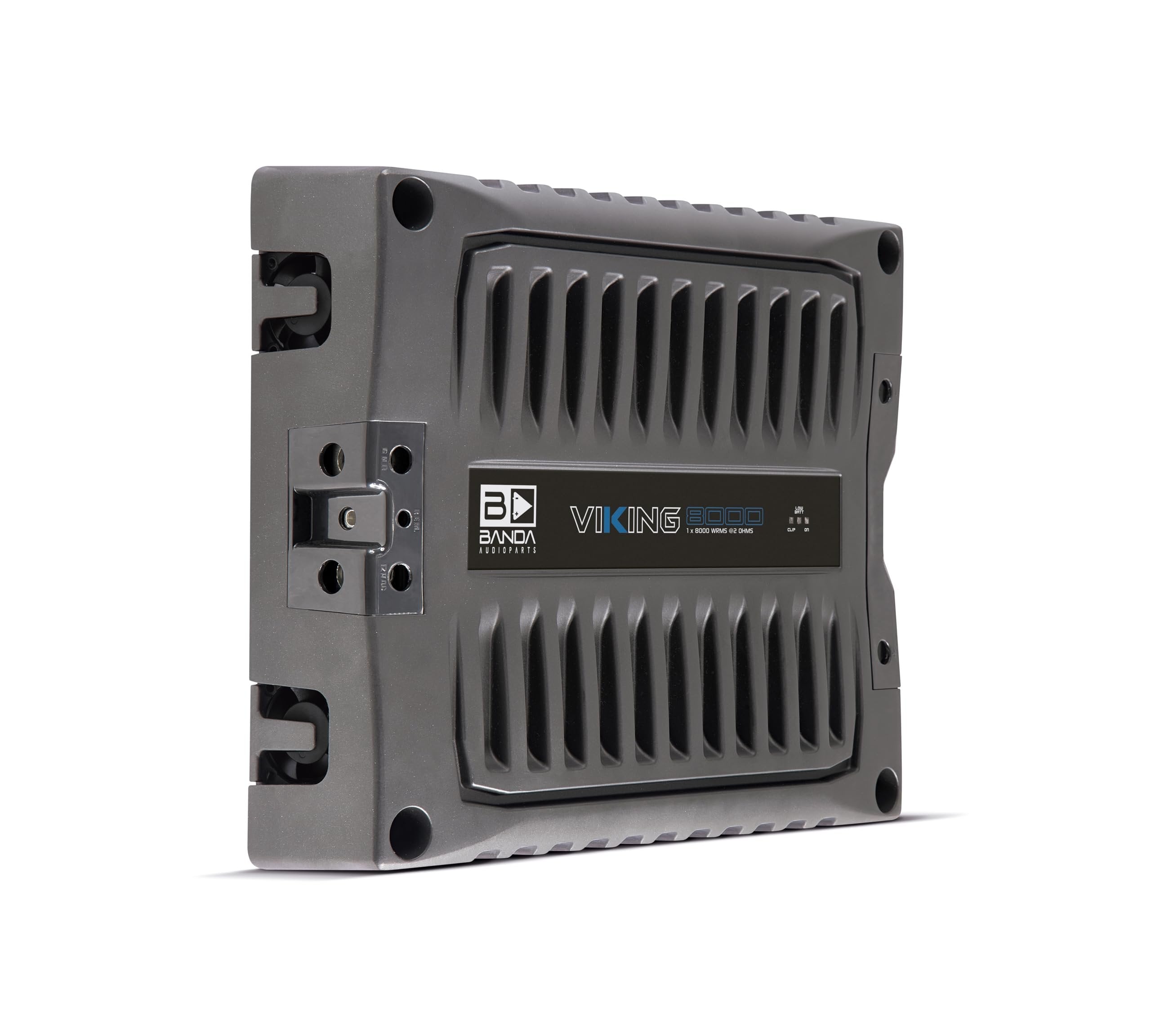 Banda VIK8000.2BK Car Amplifier Audio Speaker 2-Ohms Full Range New Viking 8000 Watts Rms LED Indicator Sound Specialization Aluminum Chassis - Black