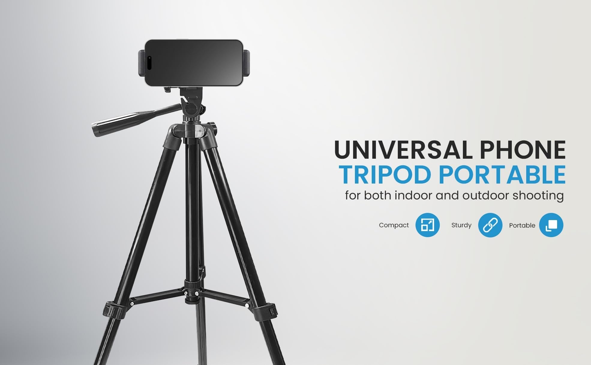 iDance Cell Phone Tripod Stand, 51", Phone Tripod with Bluetooth Remote Control, Portable Tripod for iPhone and Smartphone, Tripod Mount for Video Recording, Traveling, YouTube and Tiktok