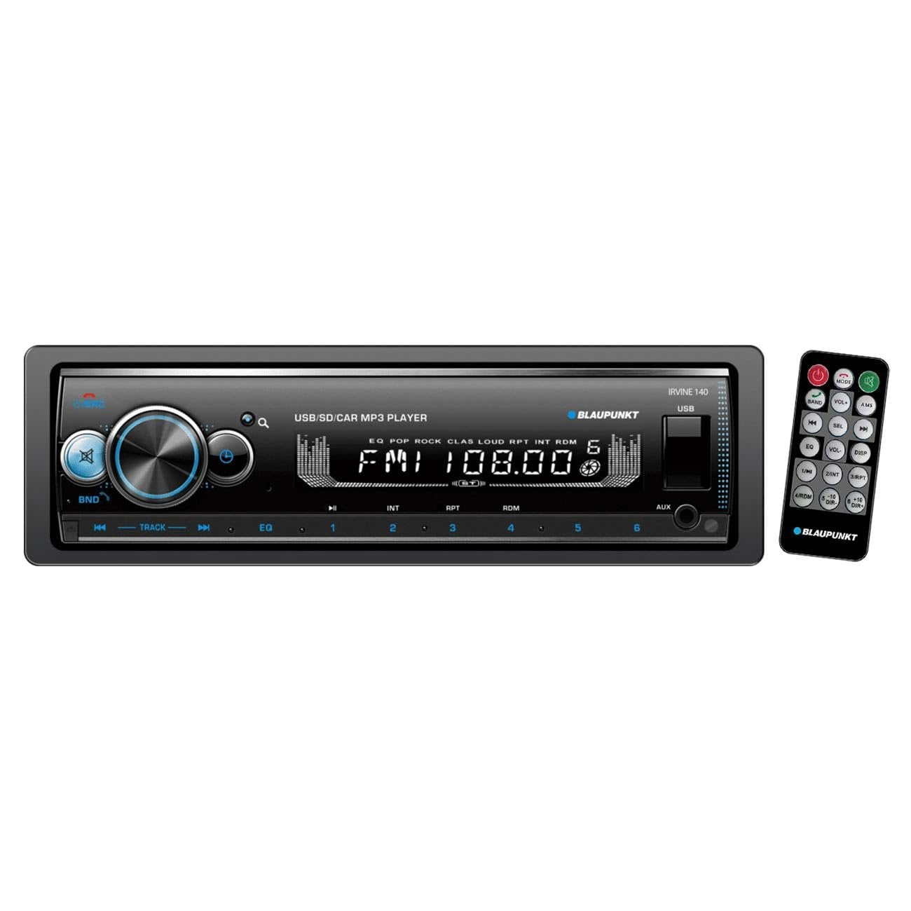 BLAUPUNKT IRVINE140 Car Audio Multi Media Player with Bluetooth and Radio Stereo Receiver 1-DIN MP3 / USB/SD/AUX