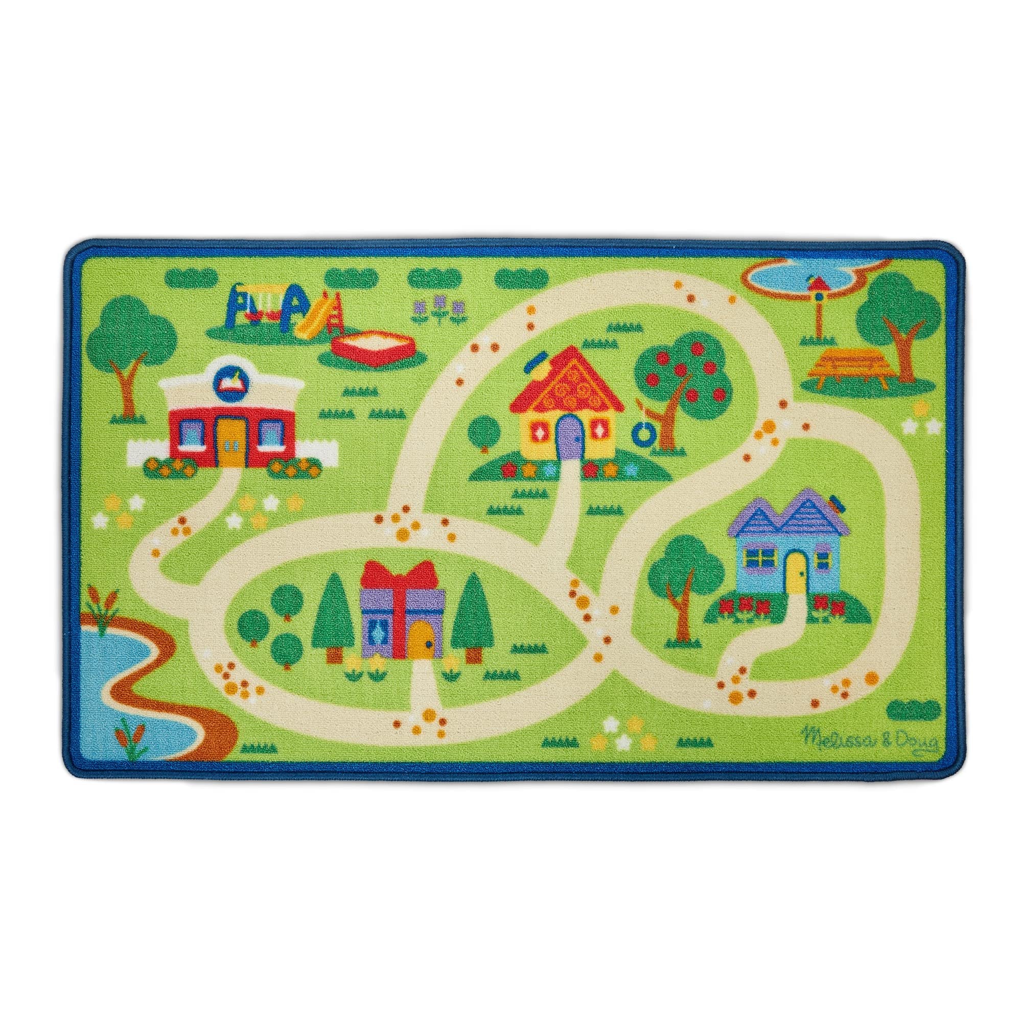 Melissa & Doug Blue's Clues & You! Blue's Neighborhood Activity Rug (44 Inches x 26 Inches Rug, 9 Wooden Play Pieces)